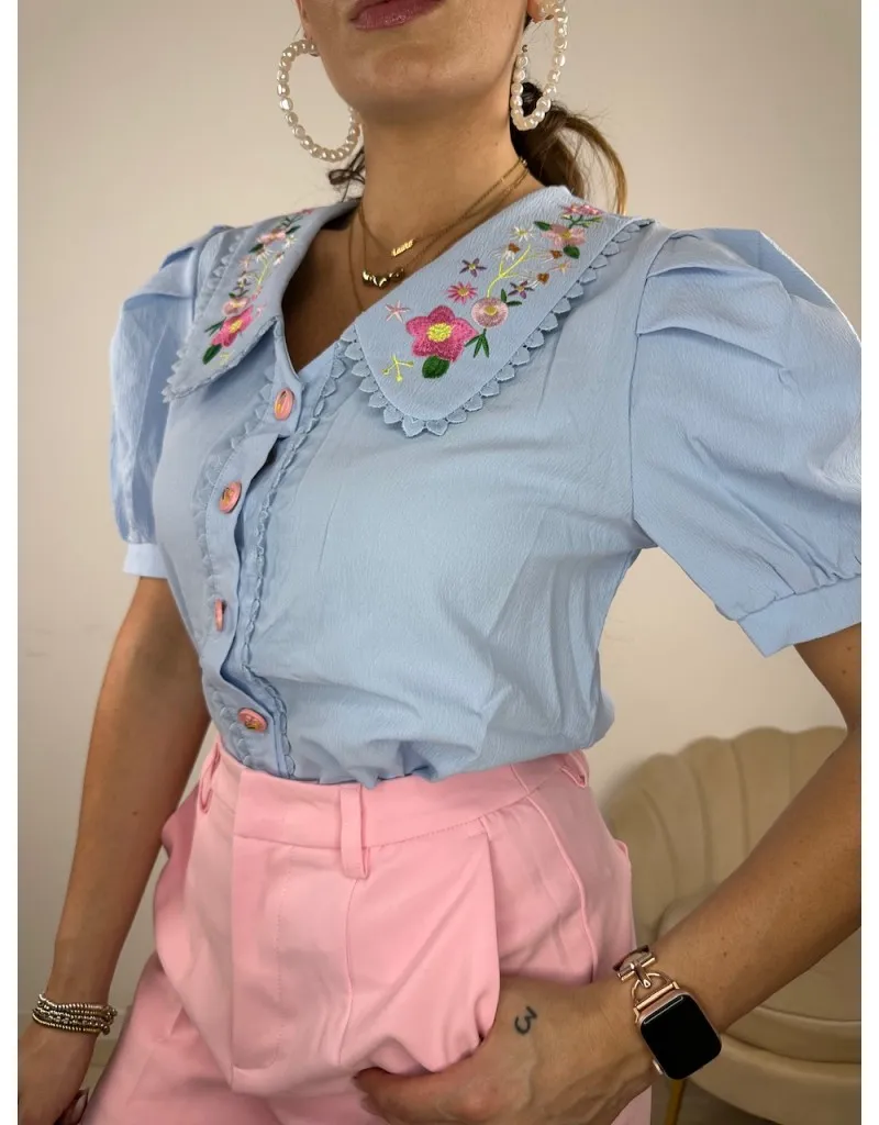 CAMICIA DILETTA AZZURRA
