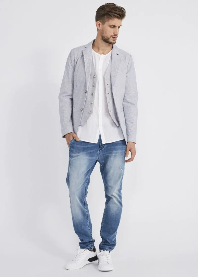 Camicia girocollo in lino