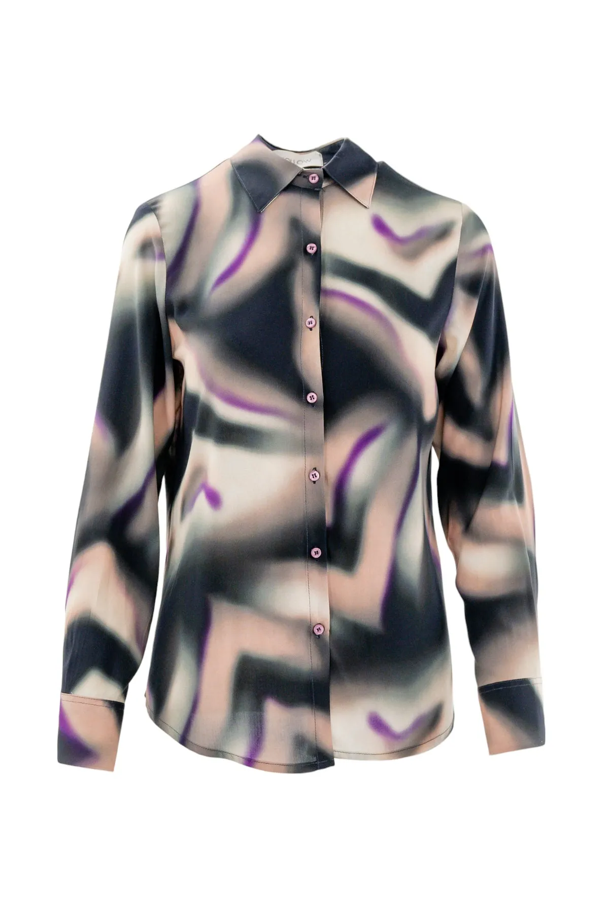 Camicia in fantasia astratta multicolor