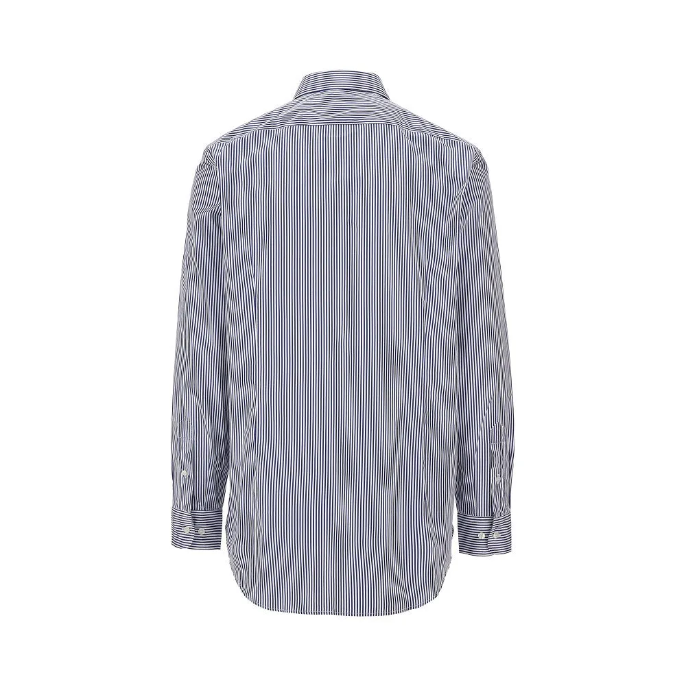 Camicia in popeline a righe con logo Pegaso
