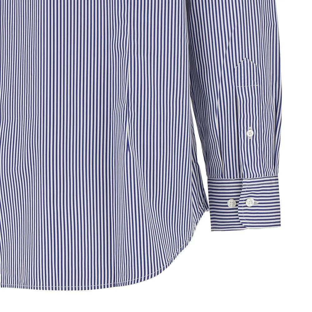 Camicia in popeline a righe con logo Pegaso