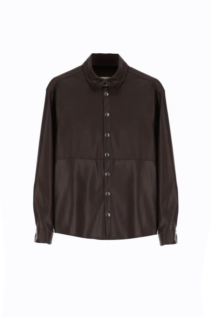 Camicia monocolour con cuciture dettaglio