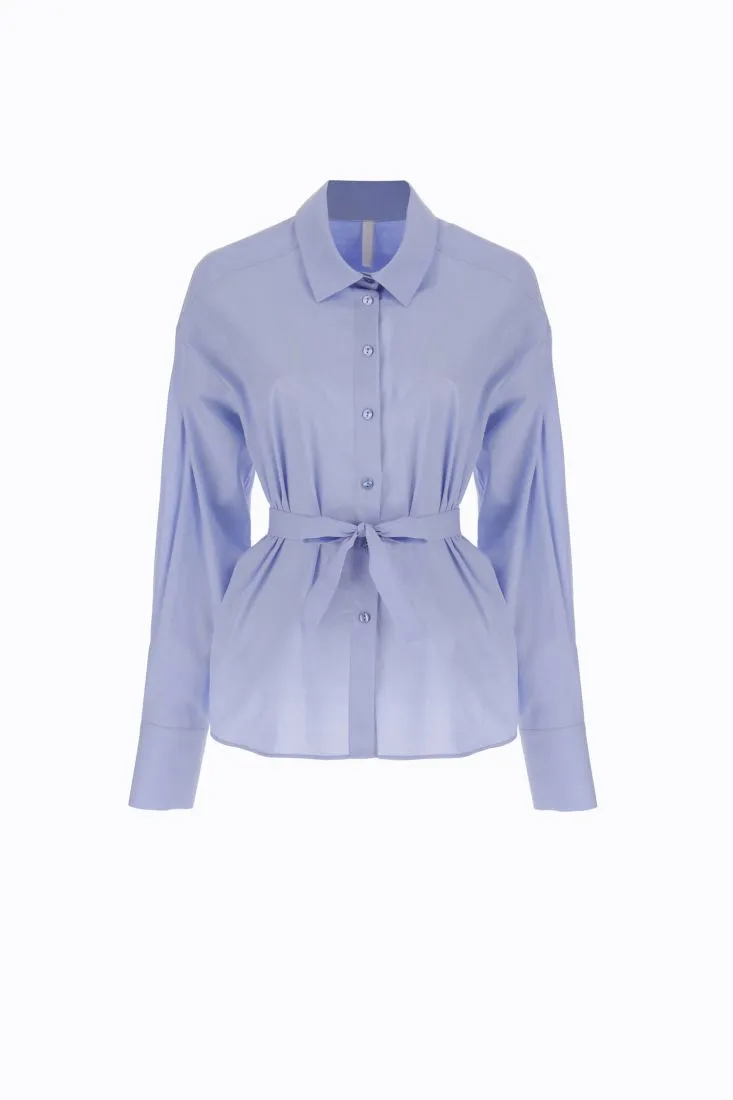 Camicia monocolour in puro cotone con fusciacca