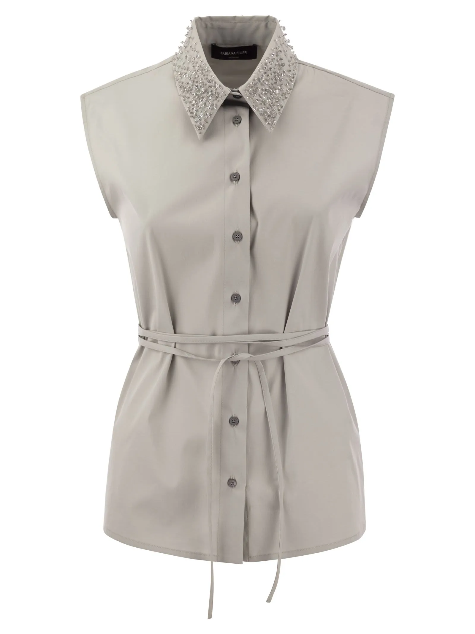 Camicia senza maniche con cintura