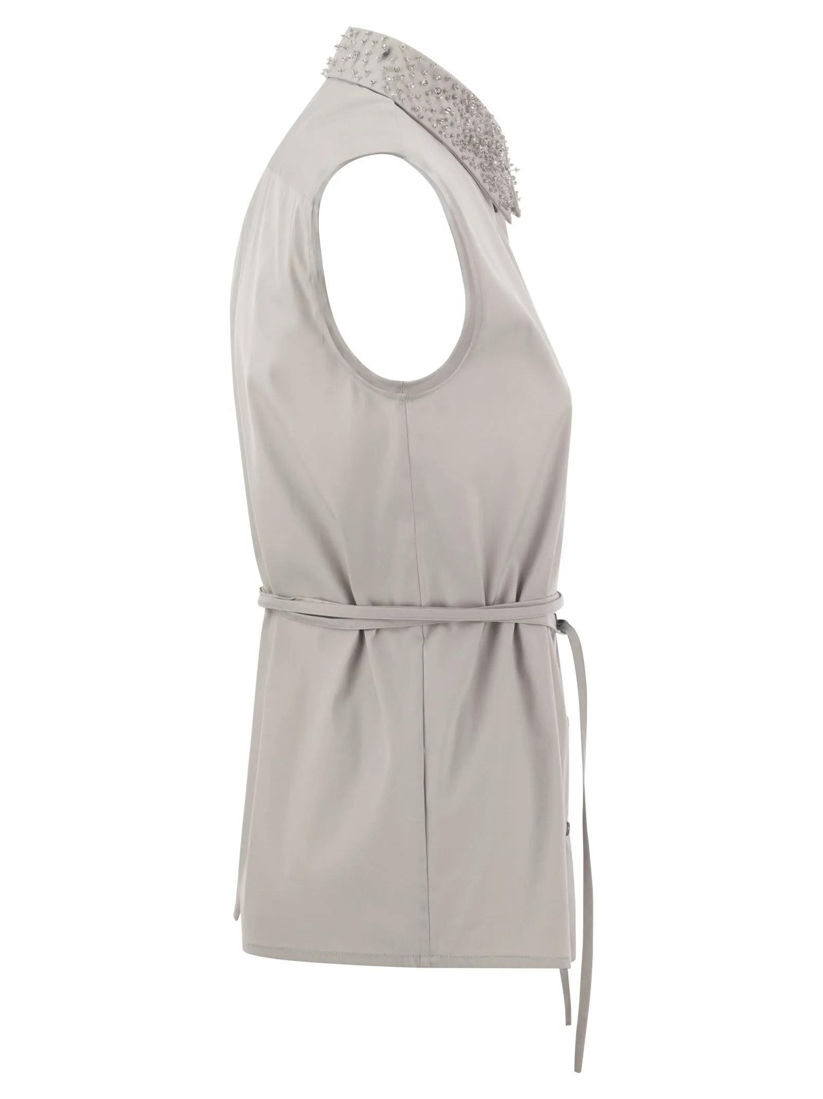 Camicia senza maniche con cintura