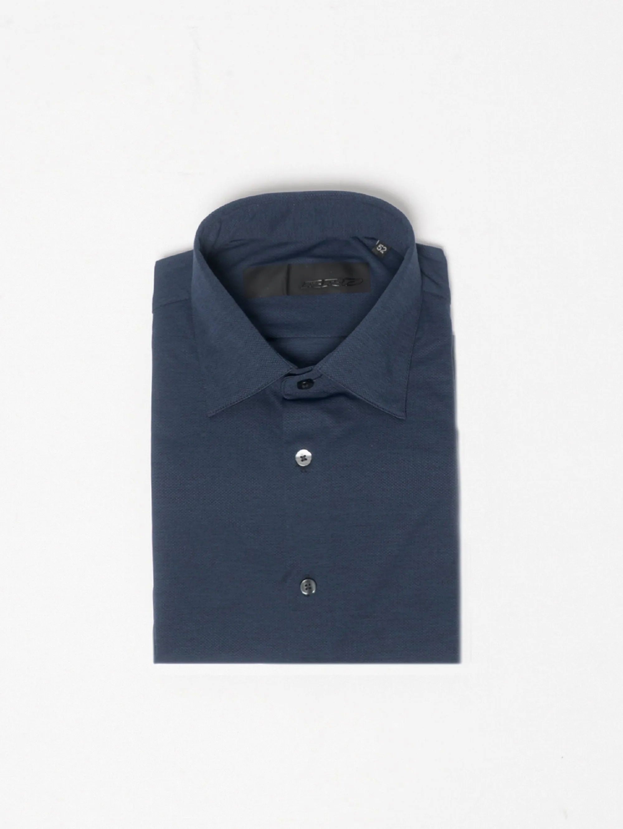 Camicia super elasticizzata melangiata Blu/Nero