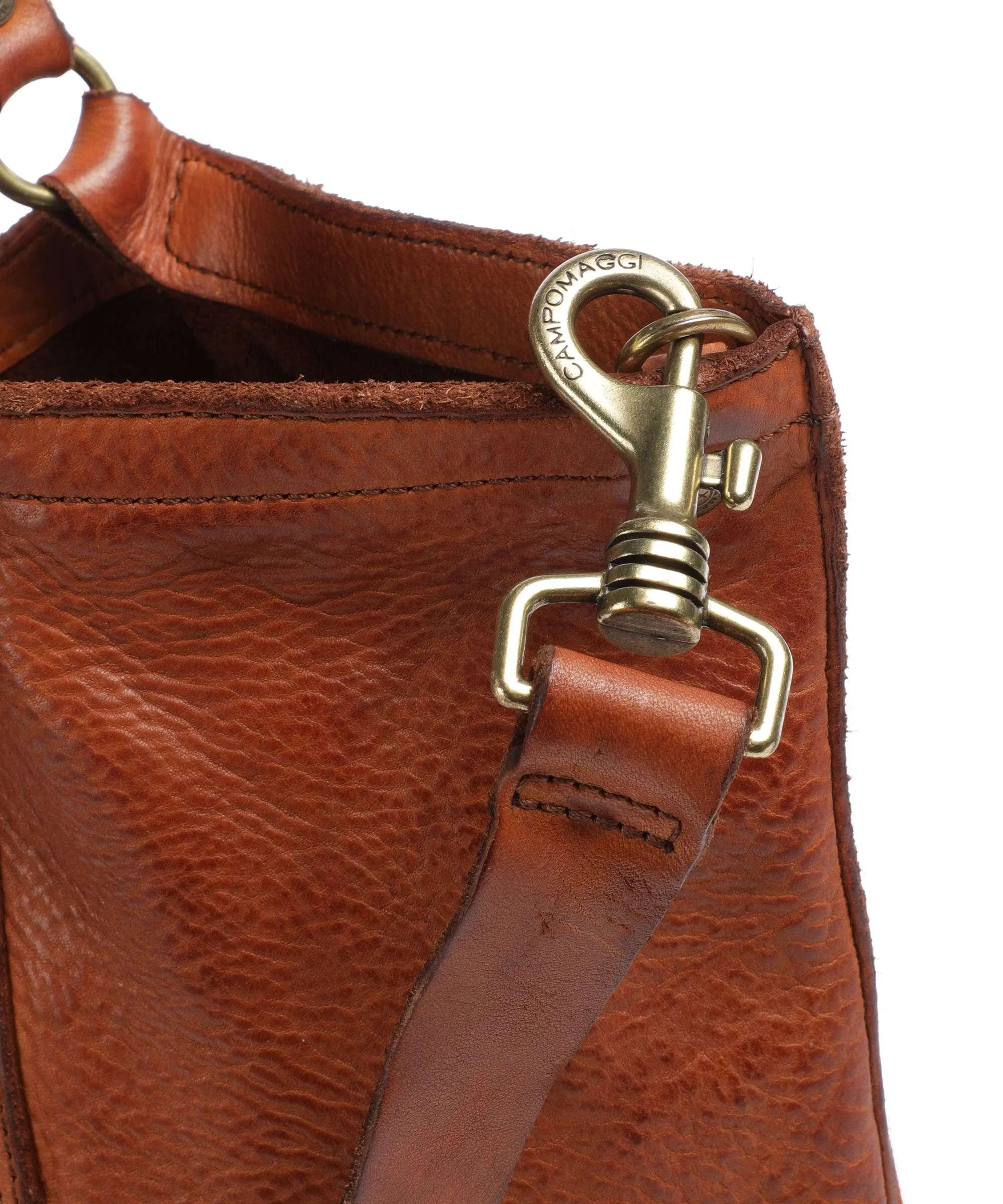  Campomaggi Borsa shopper pelle di vacchetta grana cognac  