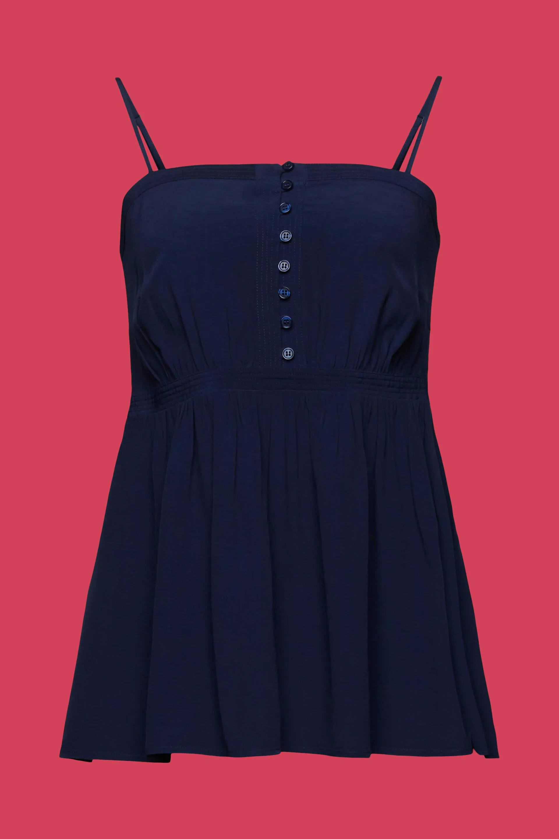 Canotta babydoll con bottone frontale