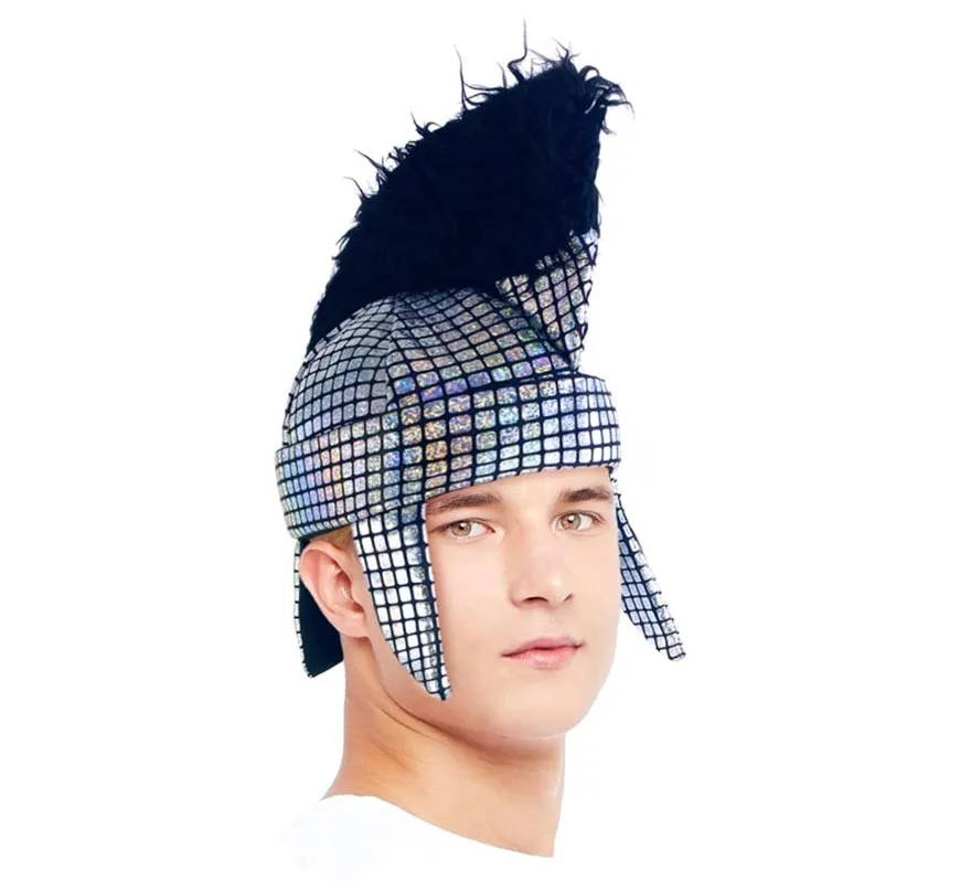Cappello Romano nero con quadri in schiuma