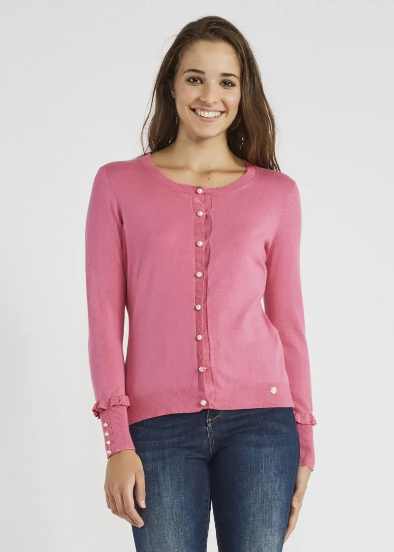 Cardigan con bottoni effetto perla