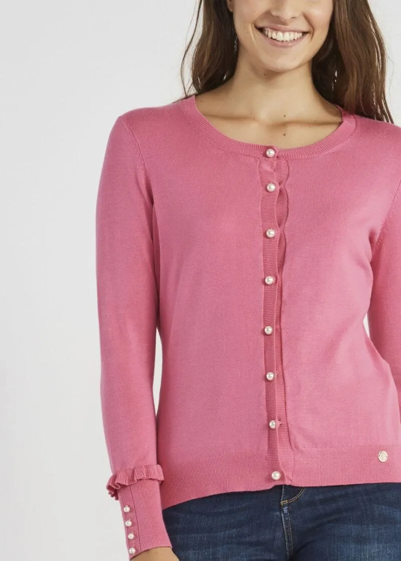Cardigan con bottoni effetto perla