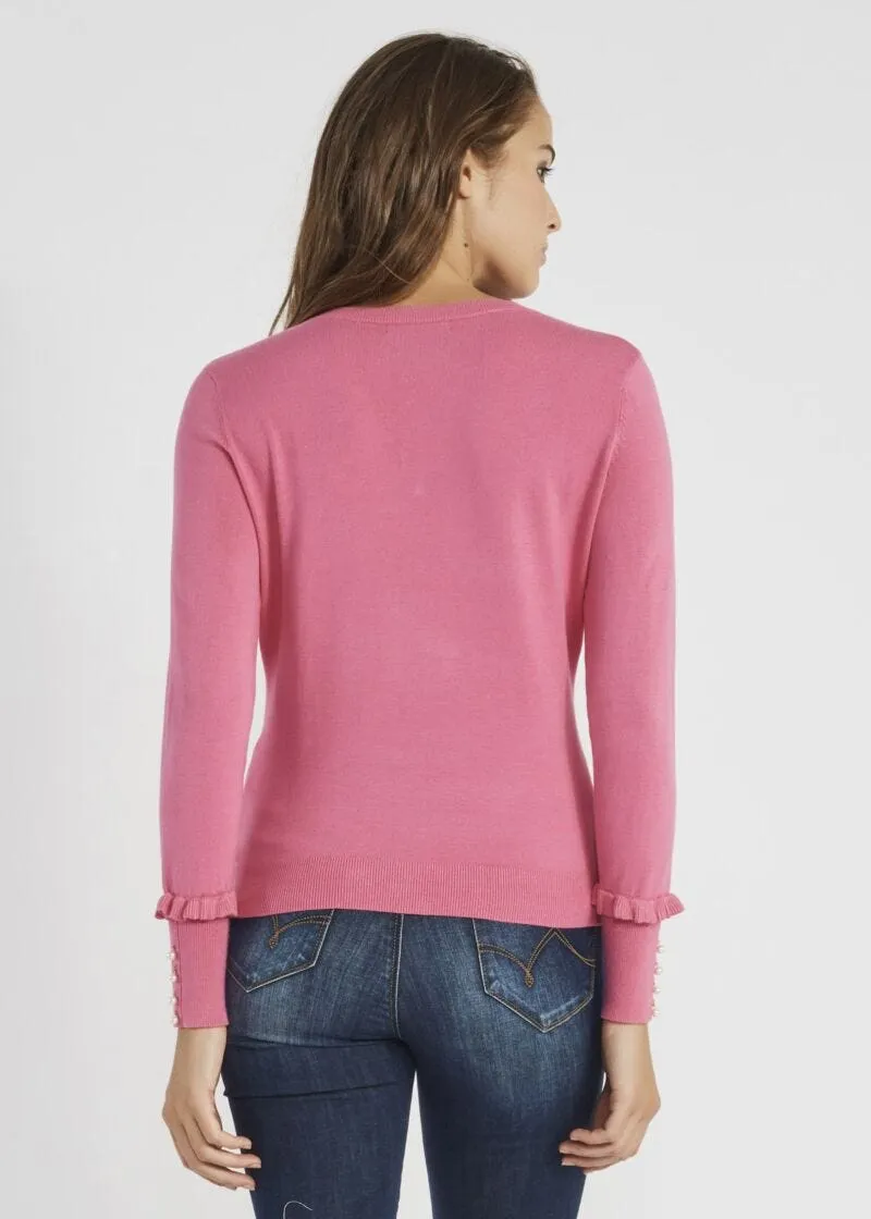 Cardigan con bottoni effetto perla
