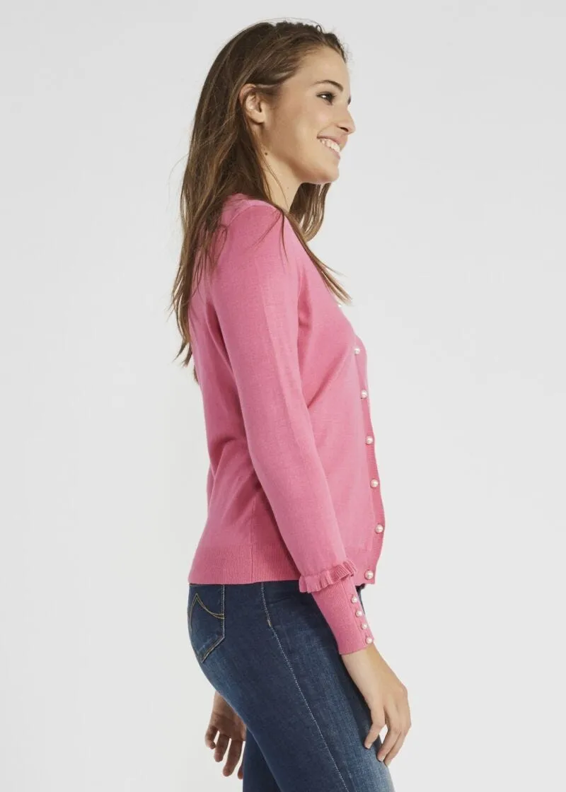 Cardigan con bottoni effetto perla