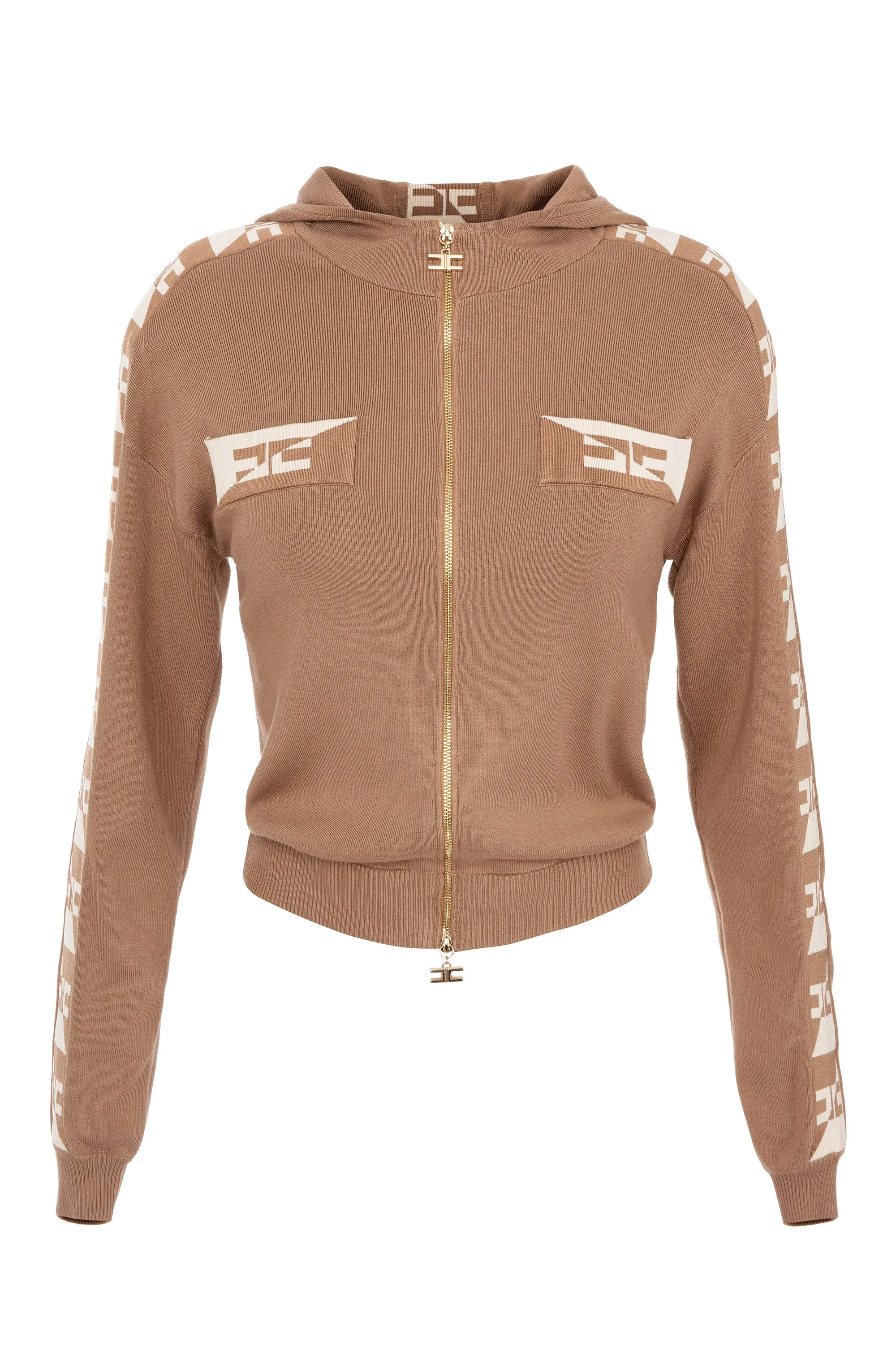 Cardigan corto bande logate