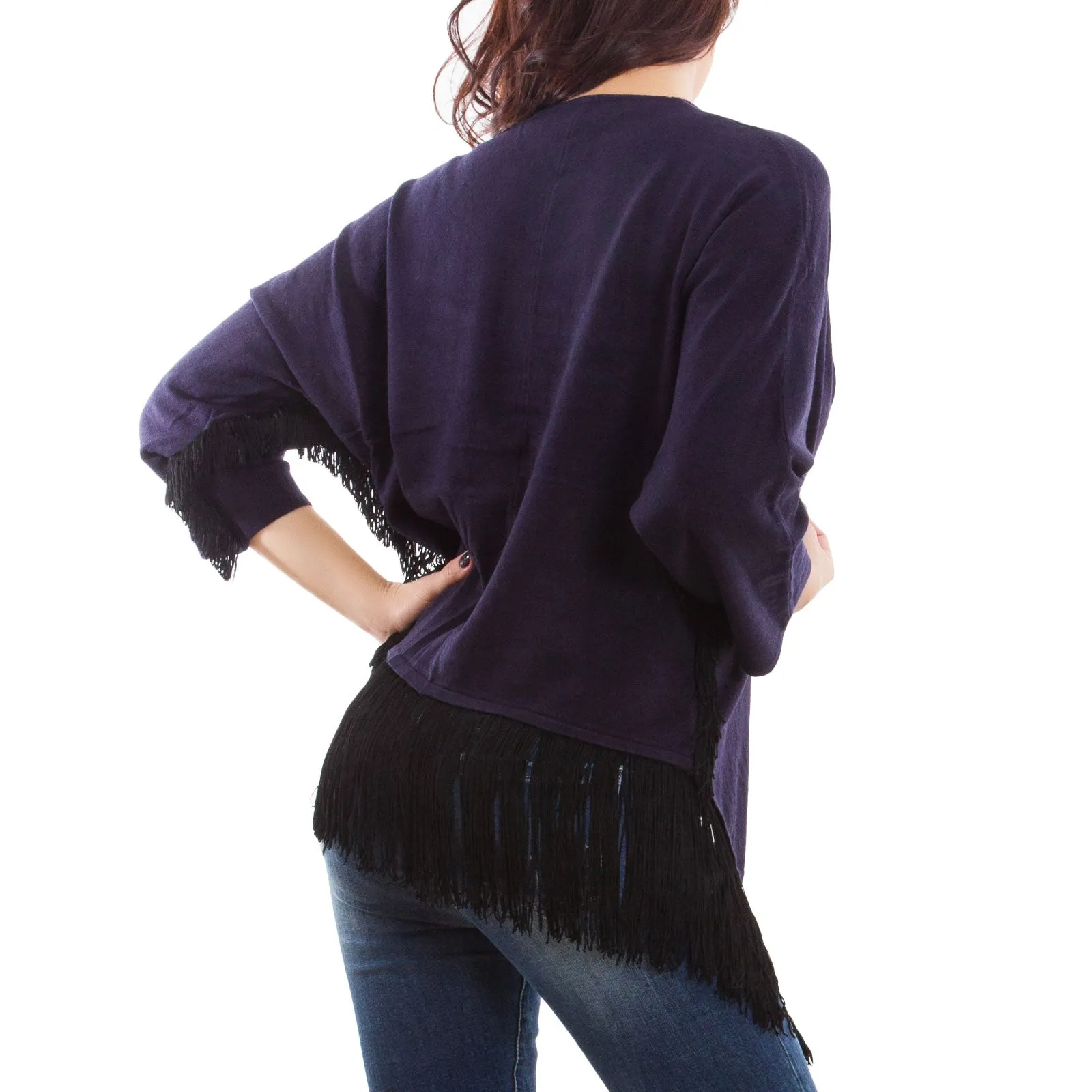Cardigan donna coprispalle frange XD-1660