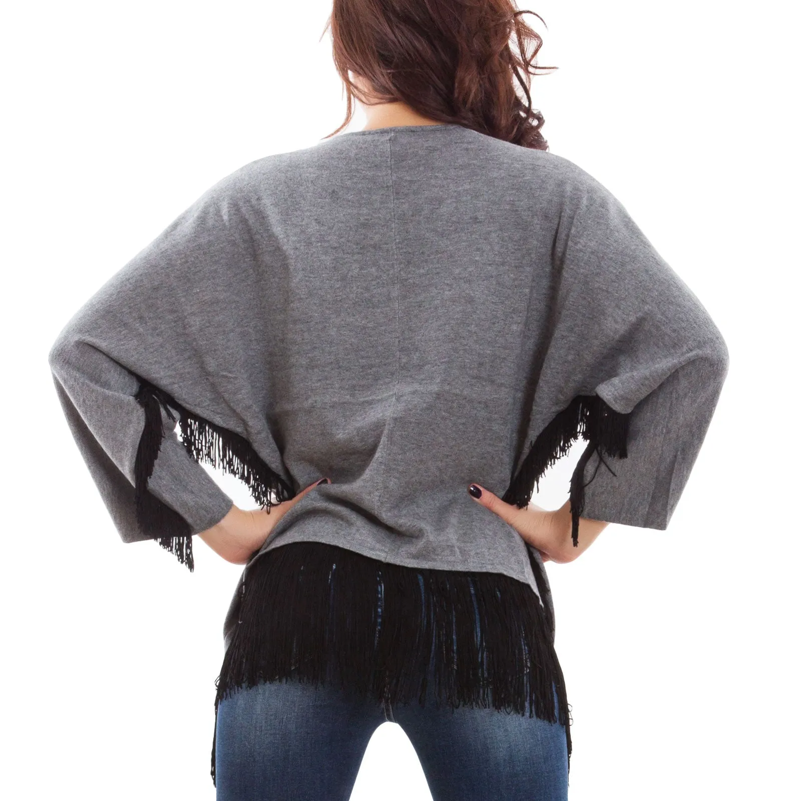 Cardigan donna coprispalle frange XD-1660