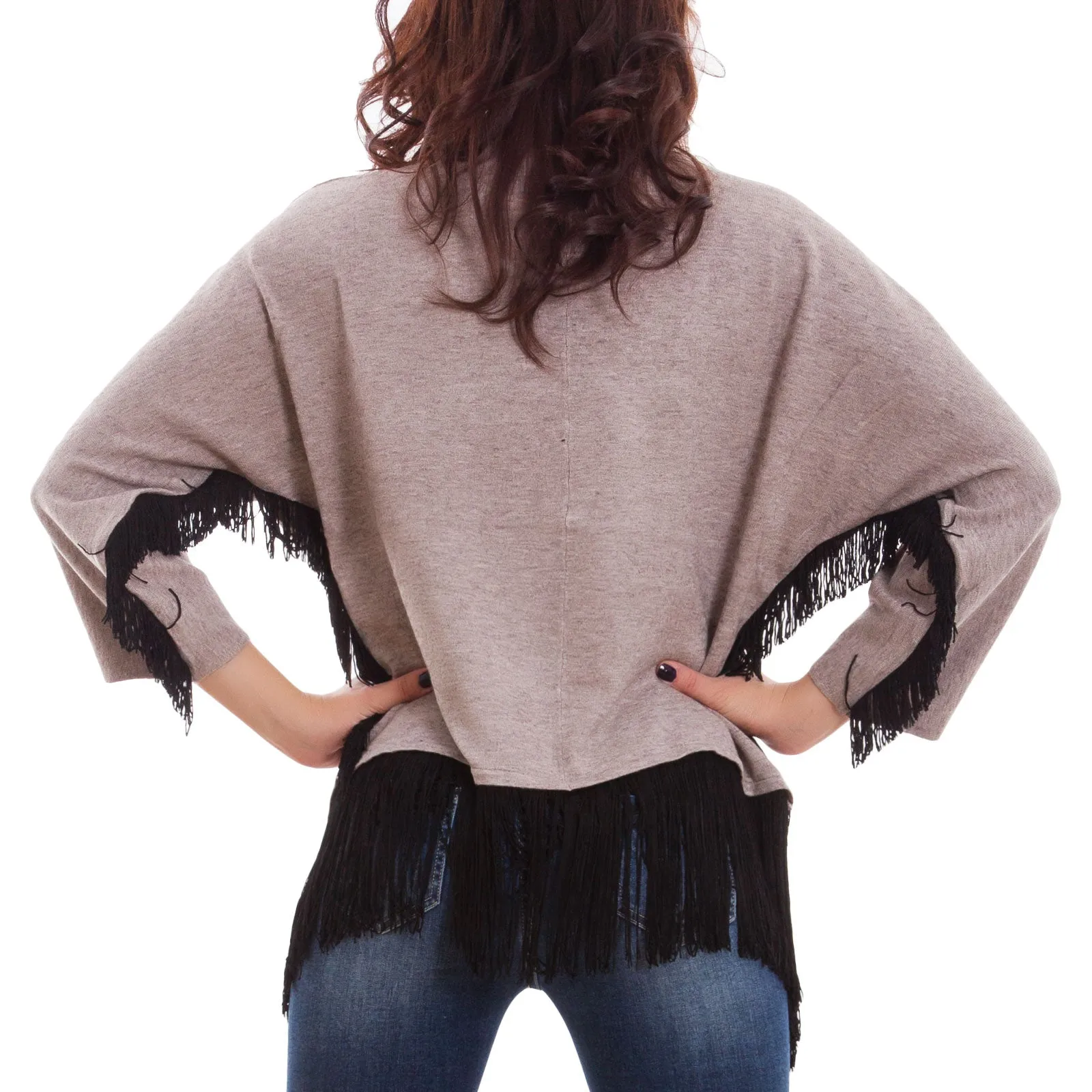 Cardigan donna coprispalle frange XD-1660