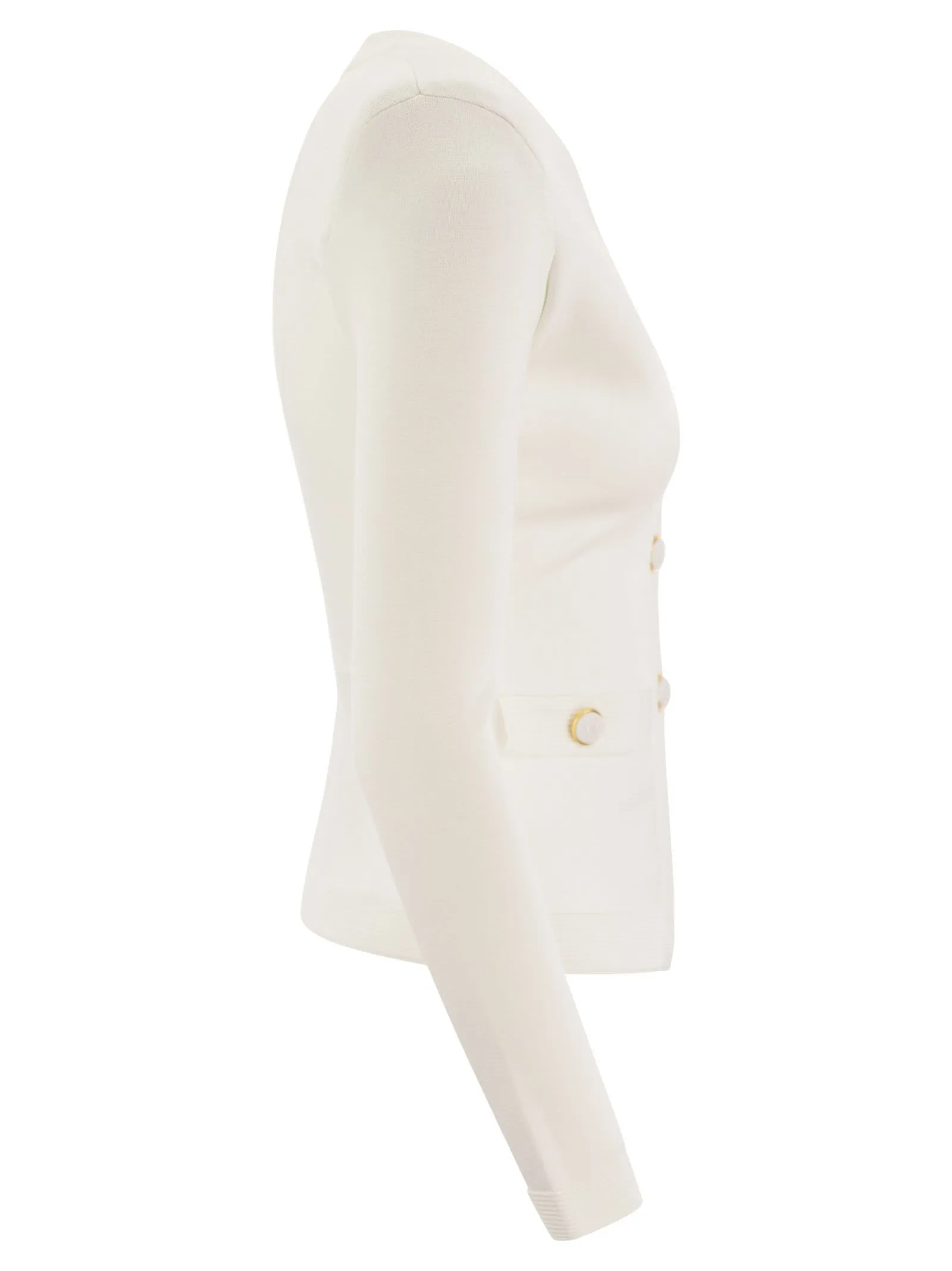 Cardigan in viscosa lucida con bottoni gemello