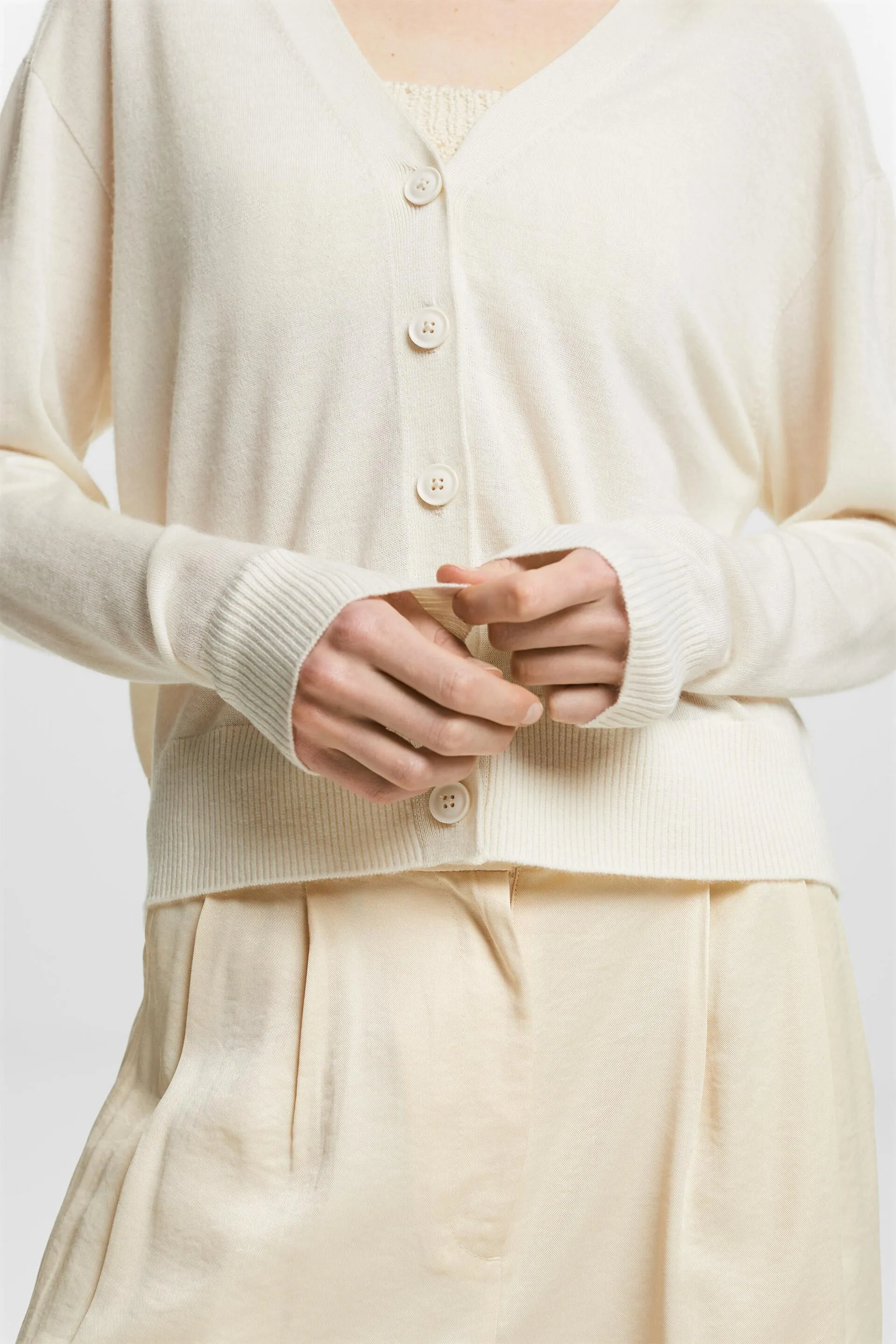 Cardigan melangiato in cashmere