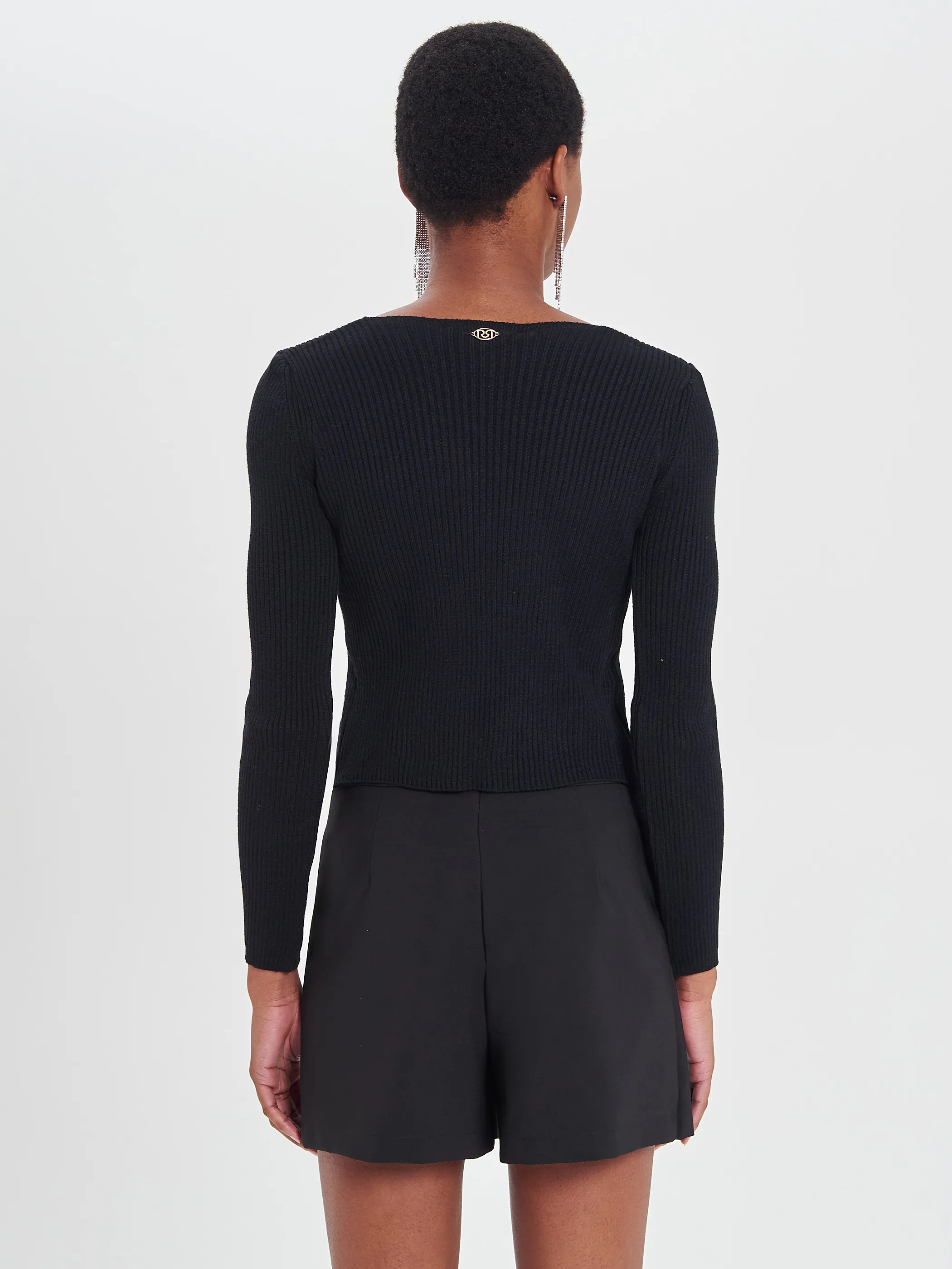      Cardigan Nero in Maglia Glam Bows     
