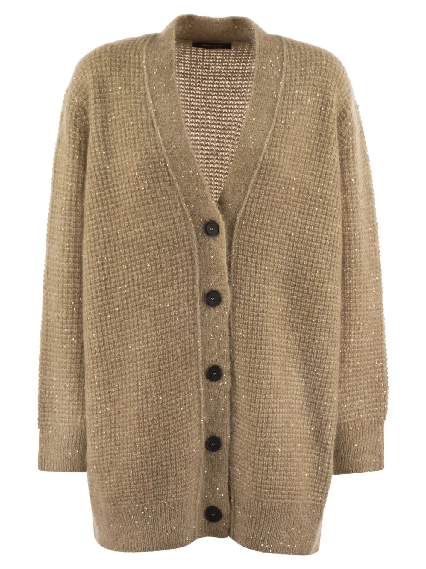 Cardigan over con micro paillettes
