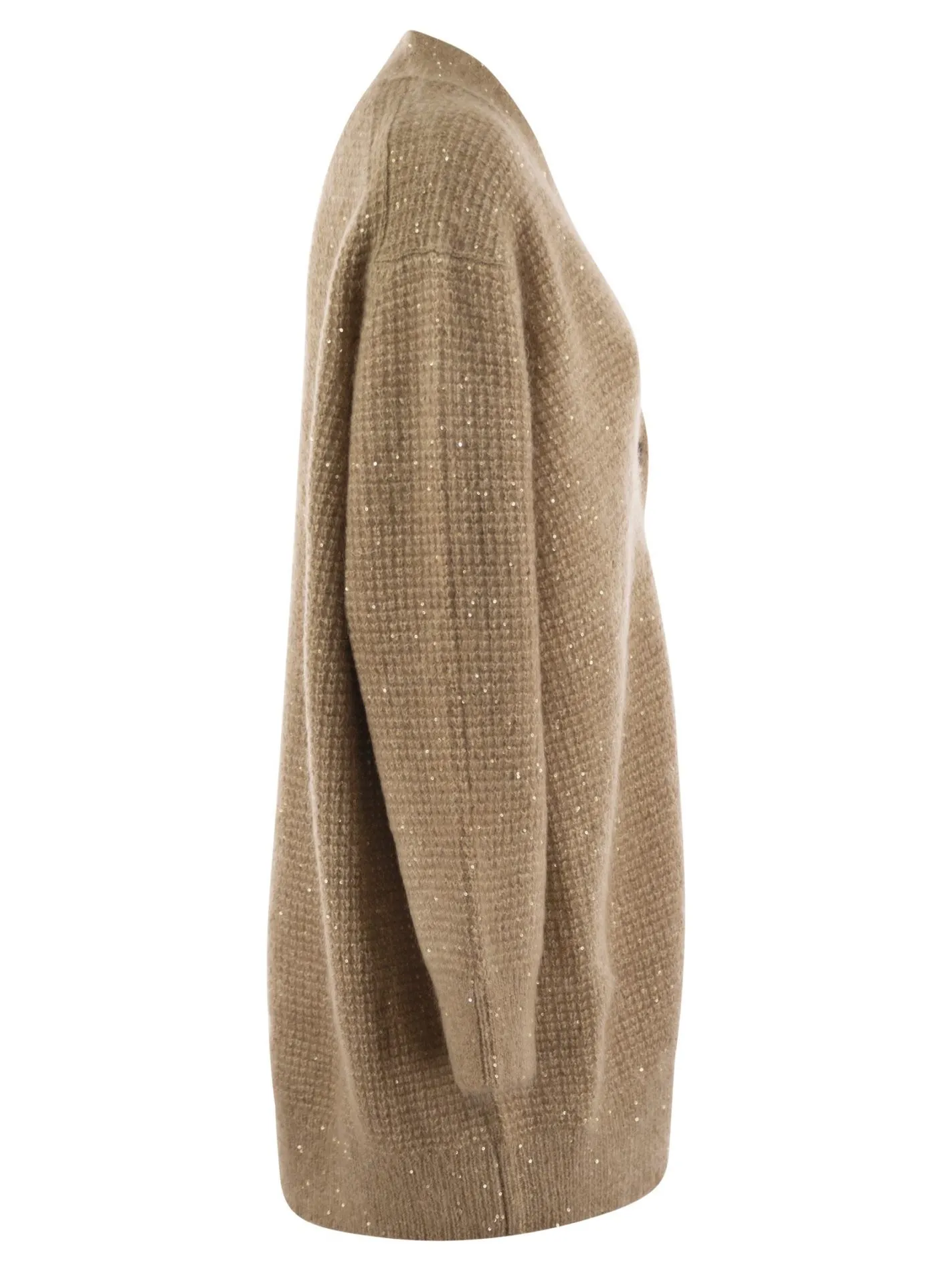 Cardigan over con micro paillettes