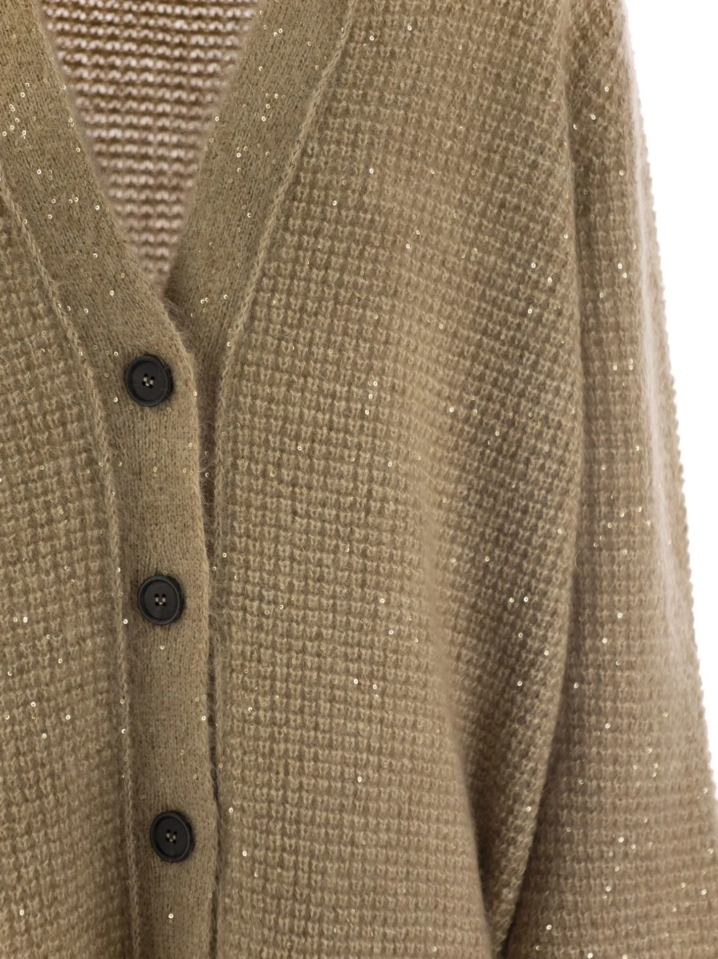 Cardigan over con micro paillettes