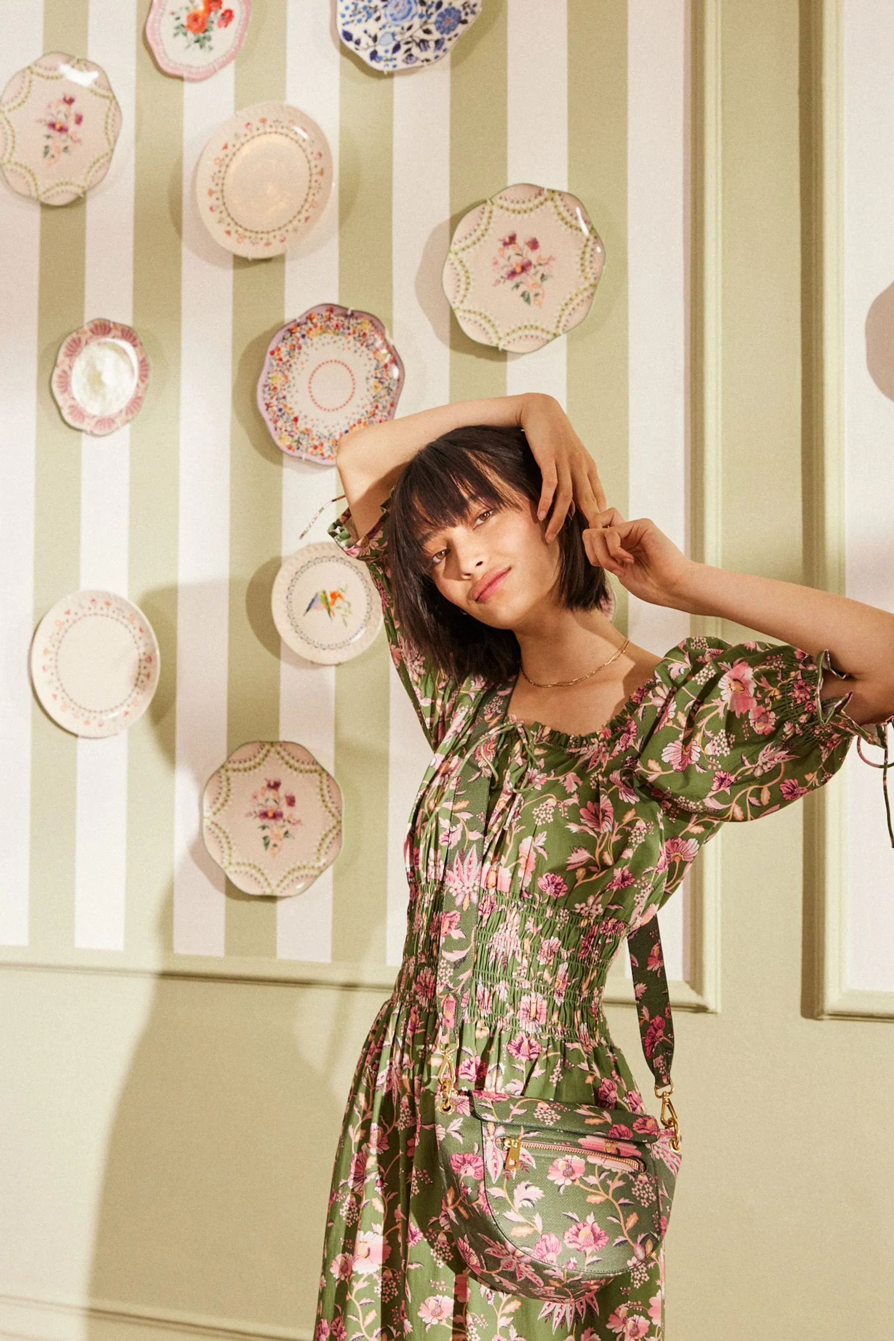 Cath Kidston - Abito con vita arricciata