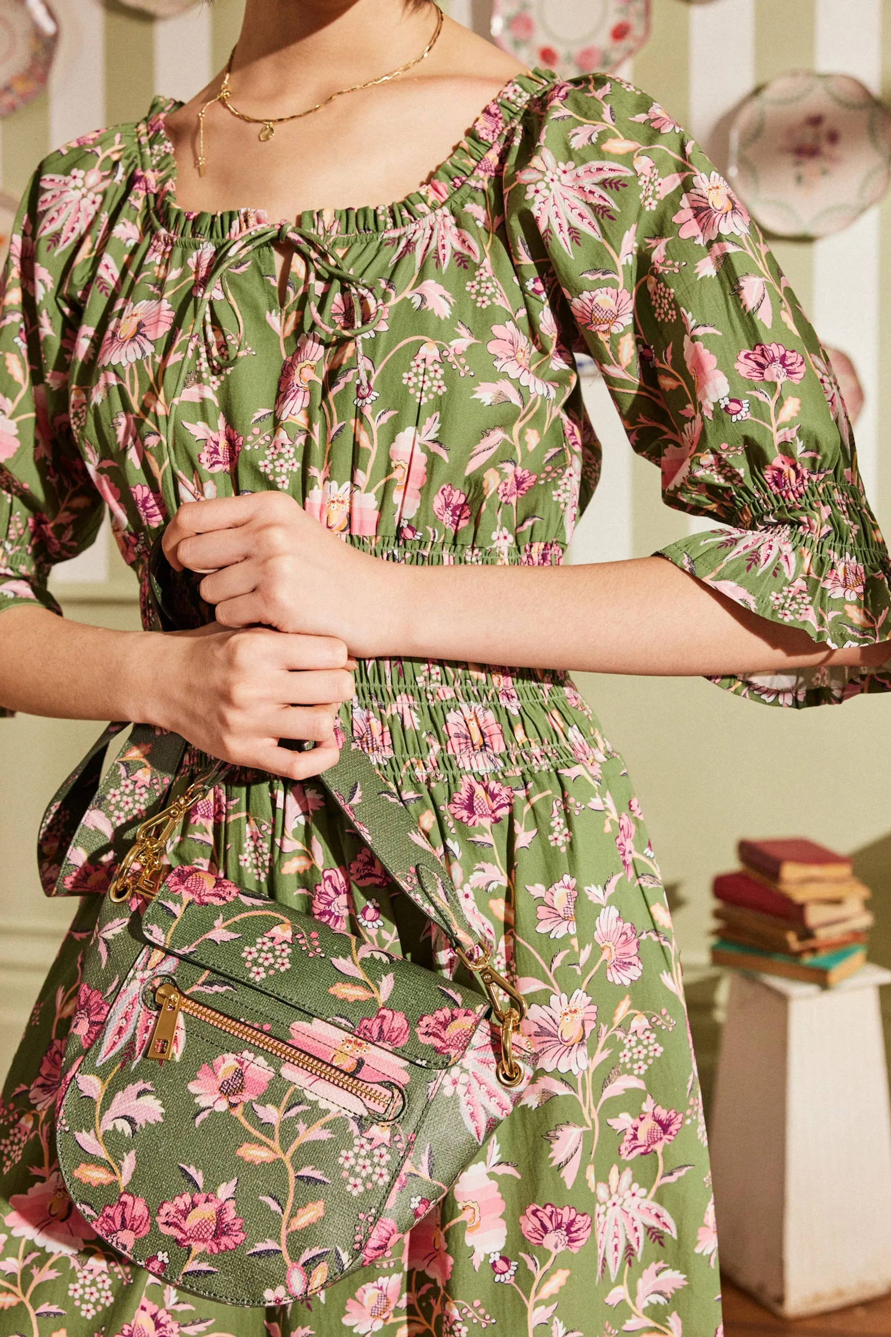 Cath Kidston - Abito con vita arricciata