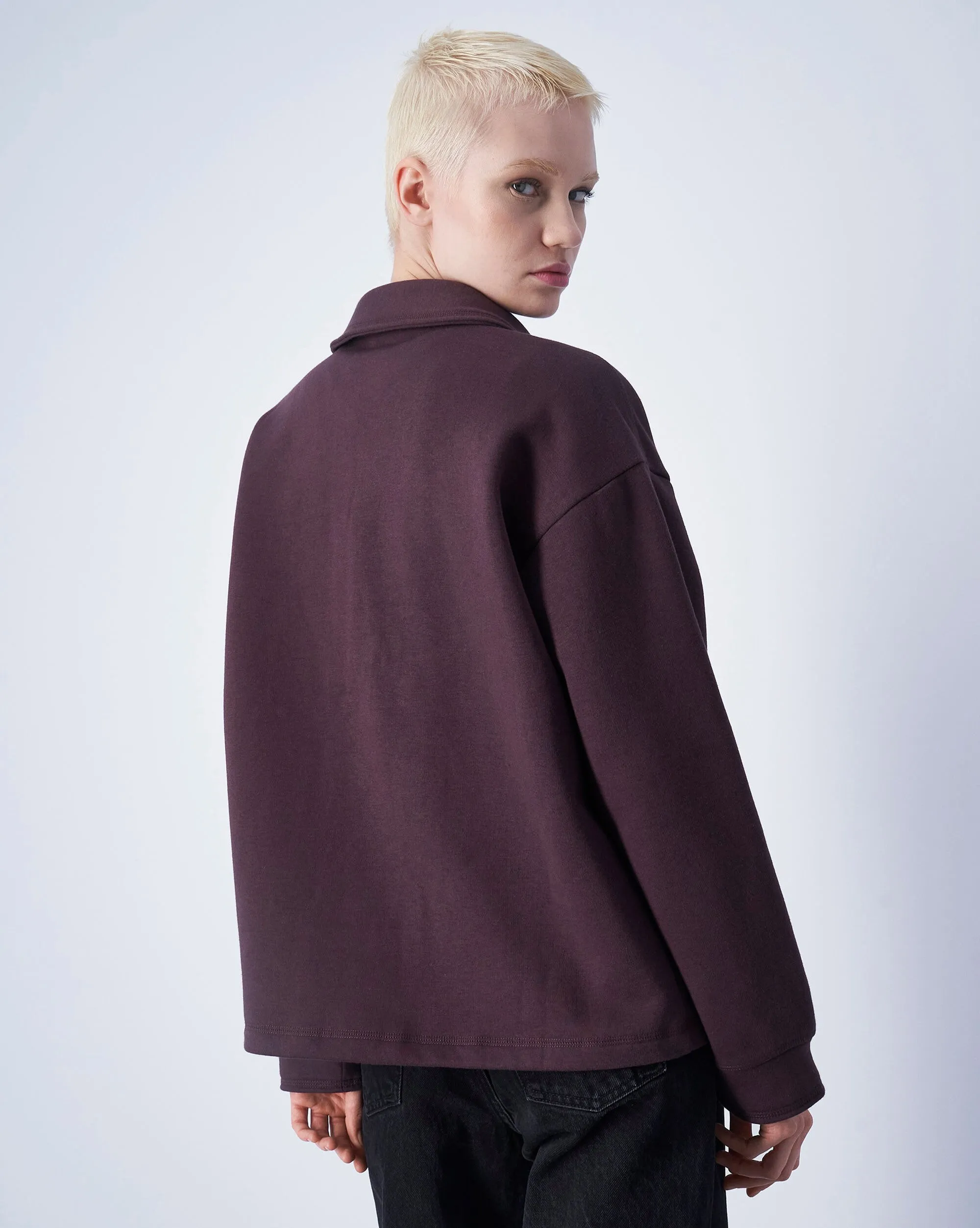 Champion Felpa Con Colletto e Bottoni Marrone Donna