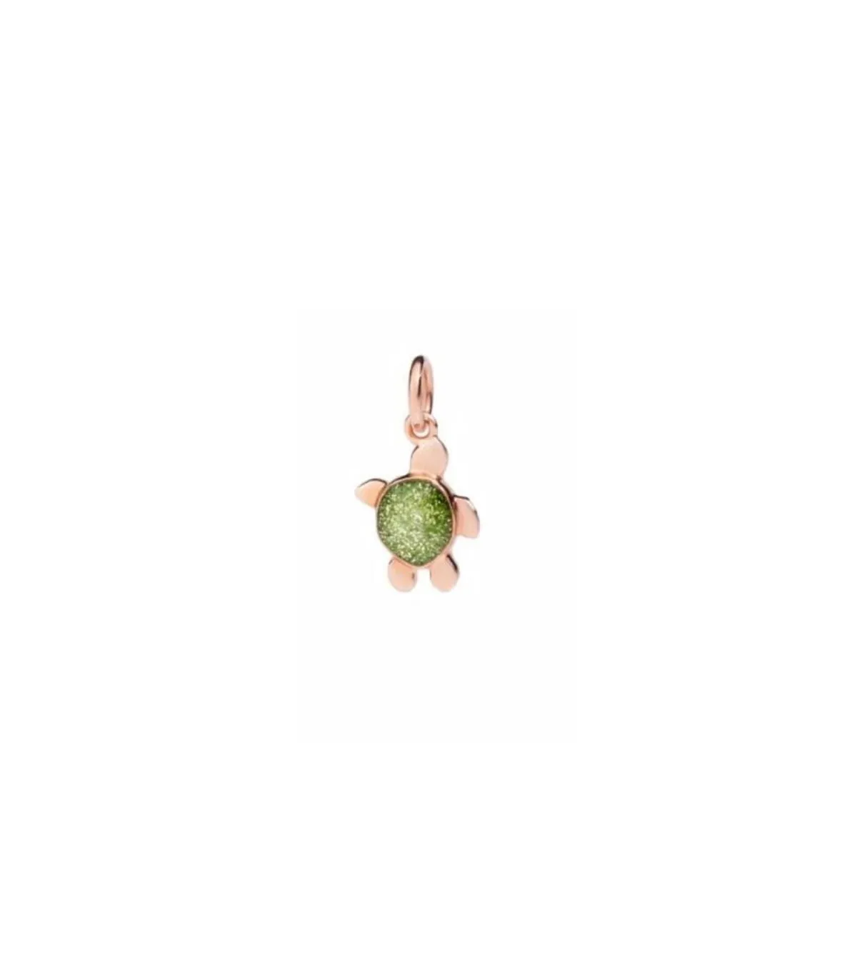 Charm Dodo Tartaruga Glitter Verde Edizione Limitata Oro Rosa 9kt DMC0027TURTLEVE9R