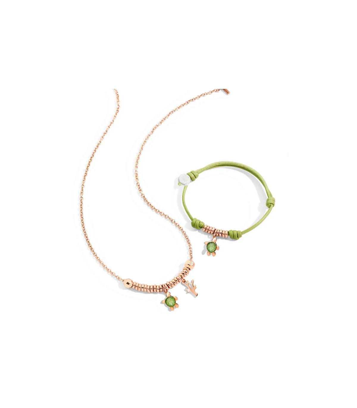 Charm Dodo Tartaruga Glitter Verde Edizione Limitata Oro Rosa 9kt DMC0027TURTLEVE9R