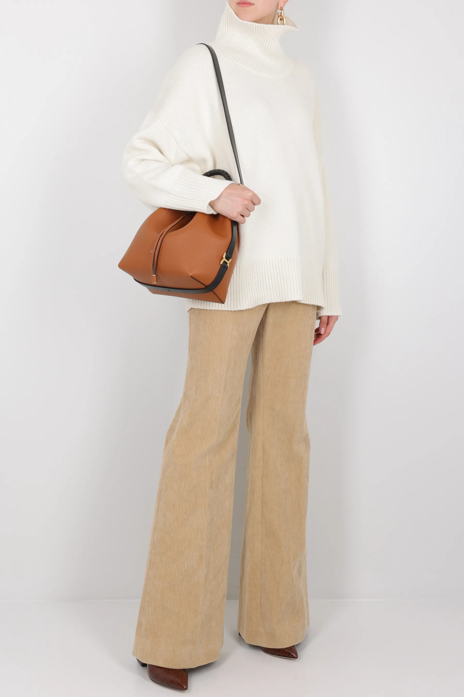 CHLOÉ pantalone flare in velluto a coste