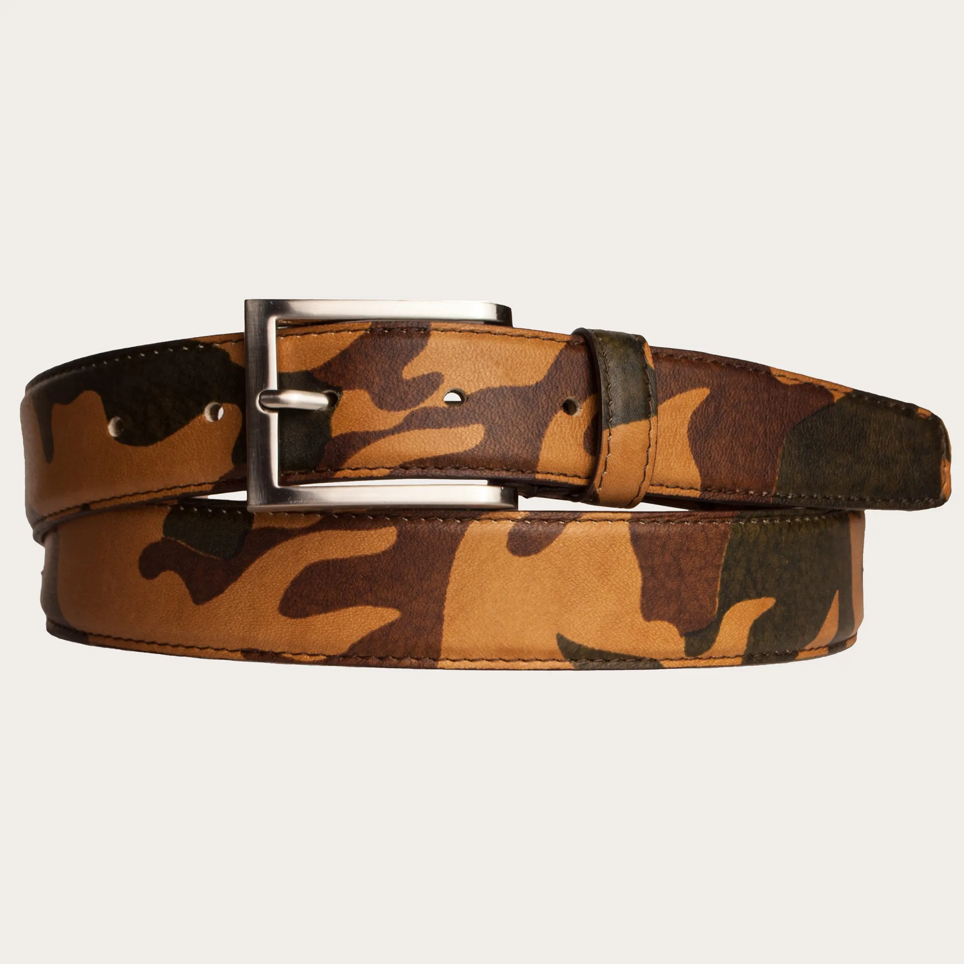 Cintura camouflage in vitello