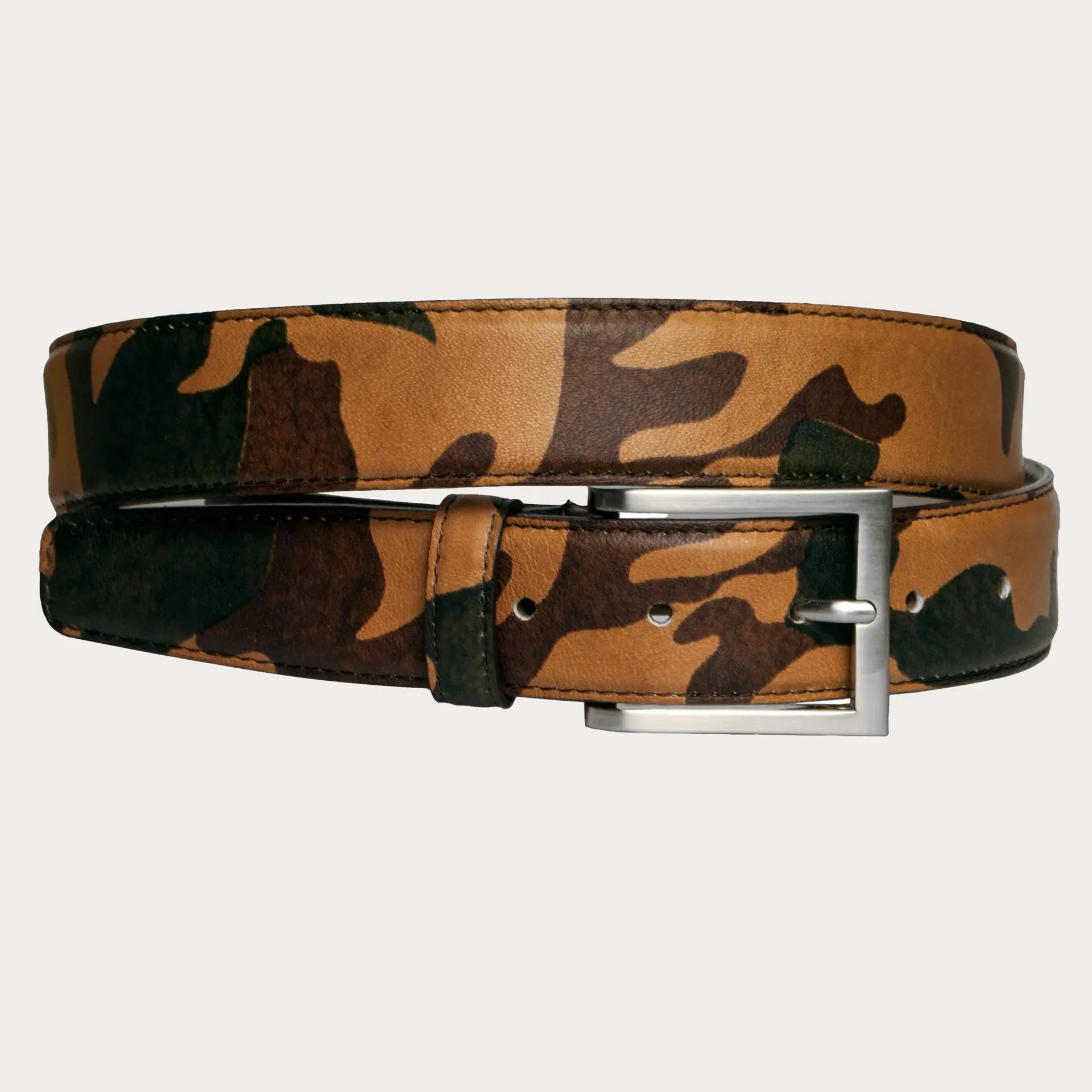 Cintura camouflage in vitello
