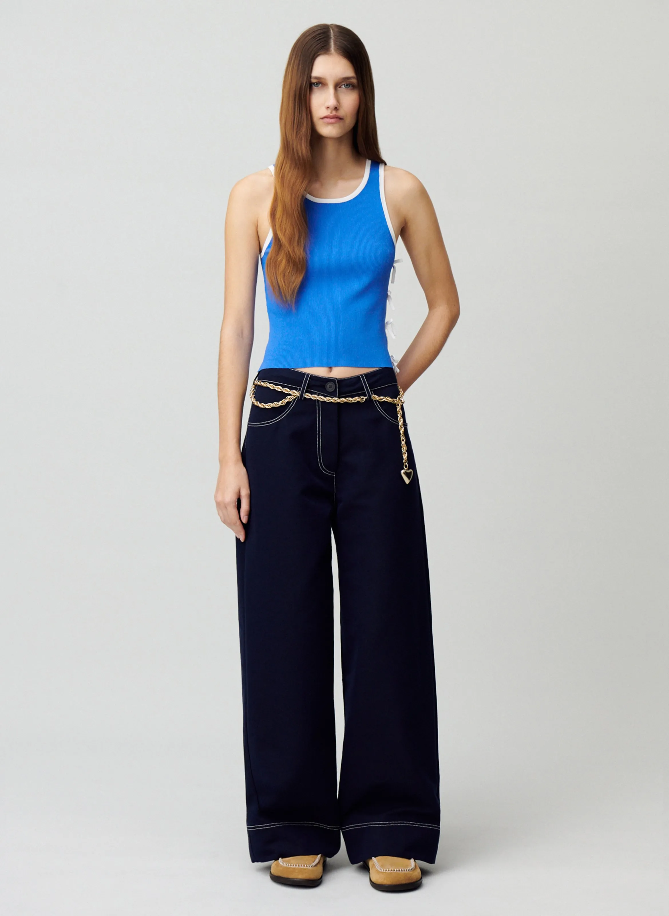 CLAUDIE PIERLOT   Canotta dritta scollo tondo | Blu