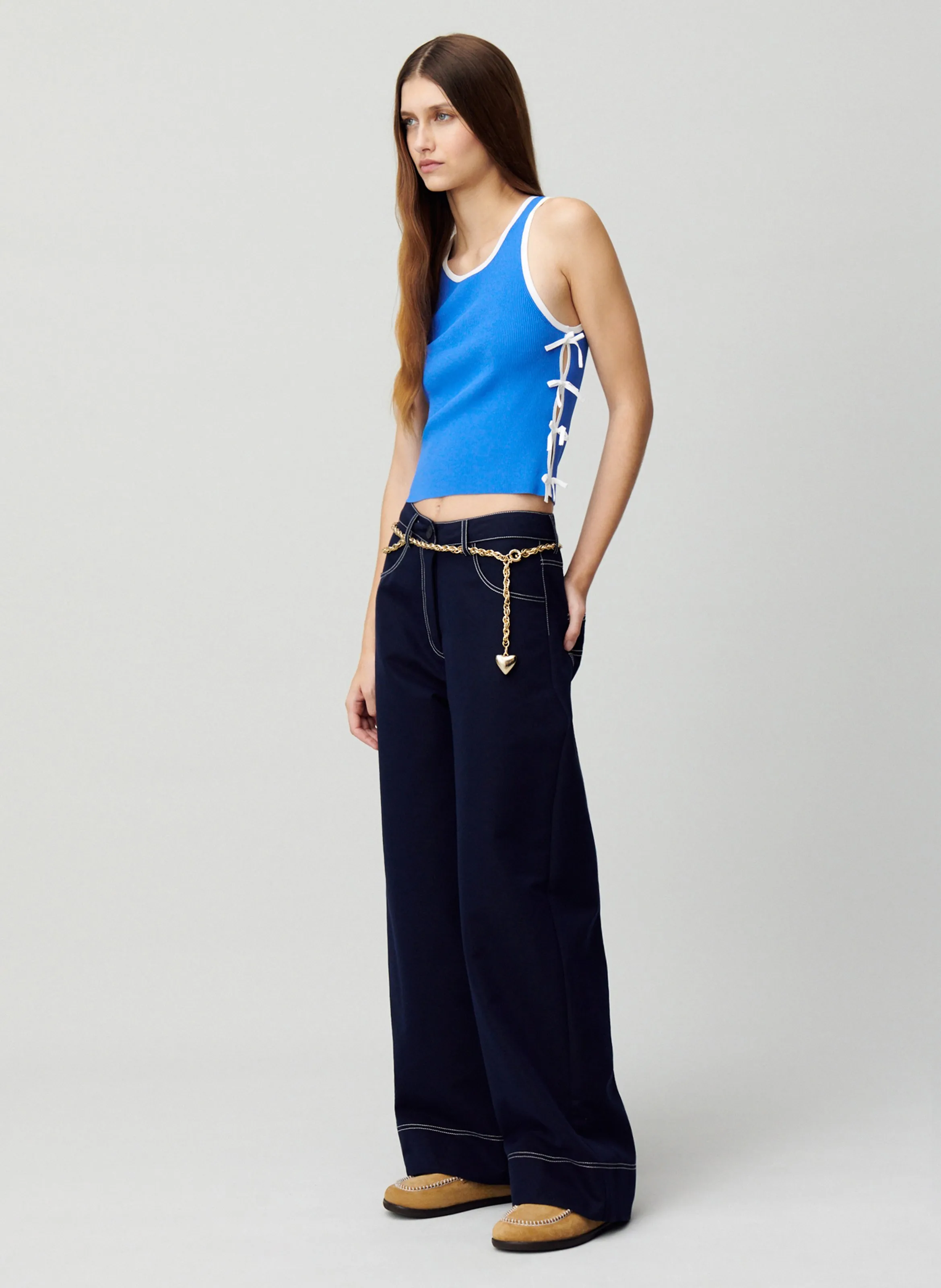  CLAUDIE PIERLOT   Canotta dritta scollo tondo | Blu