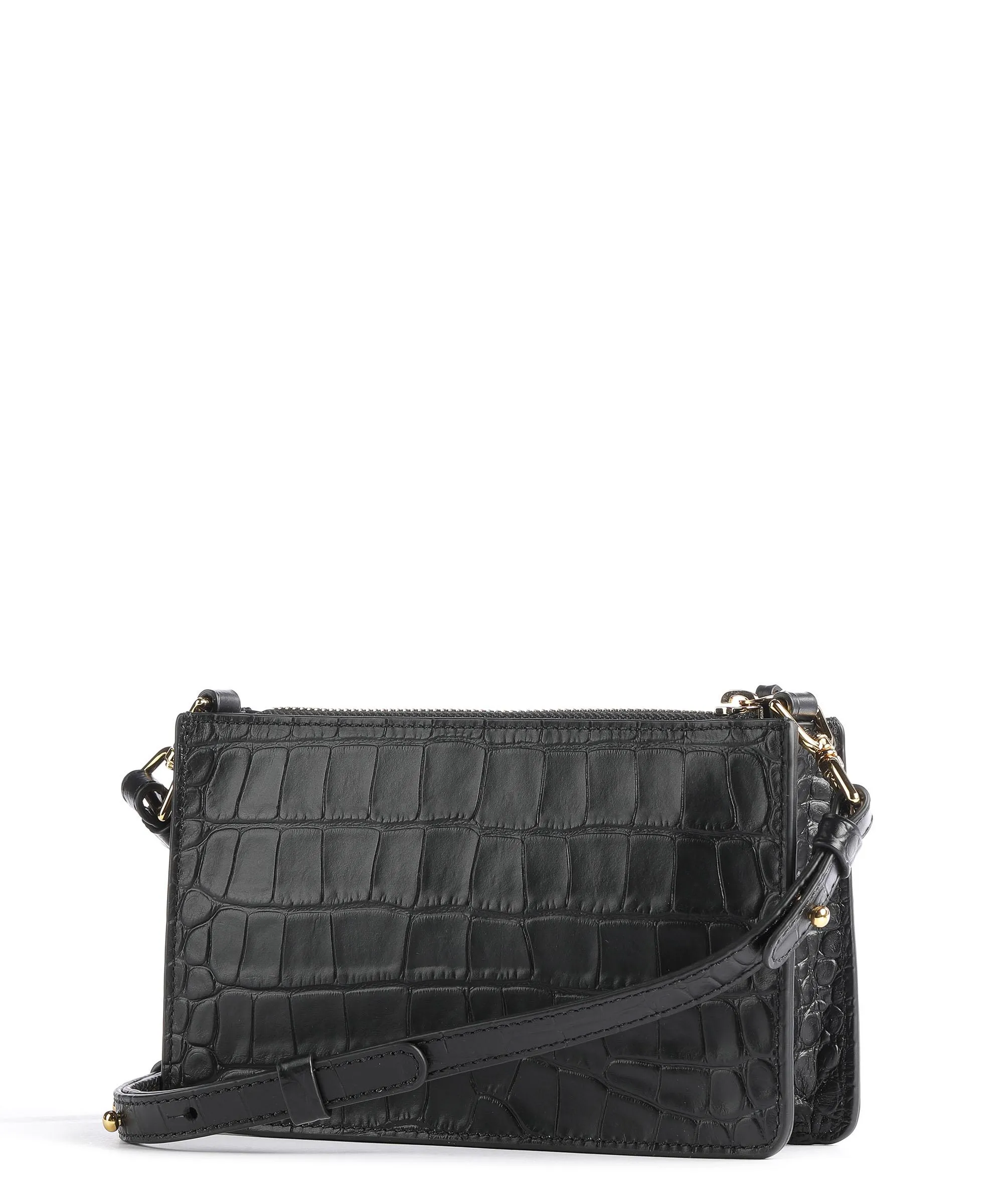  Coccinelle Arya Croco Soft Borsa a tracolla pelle in rilievo nero  