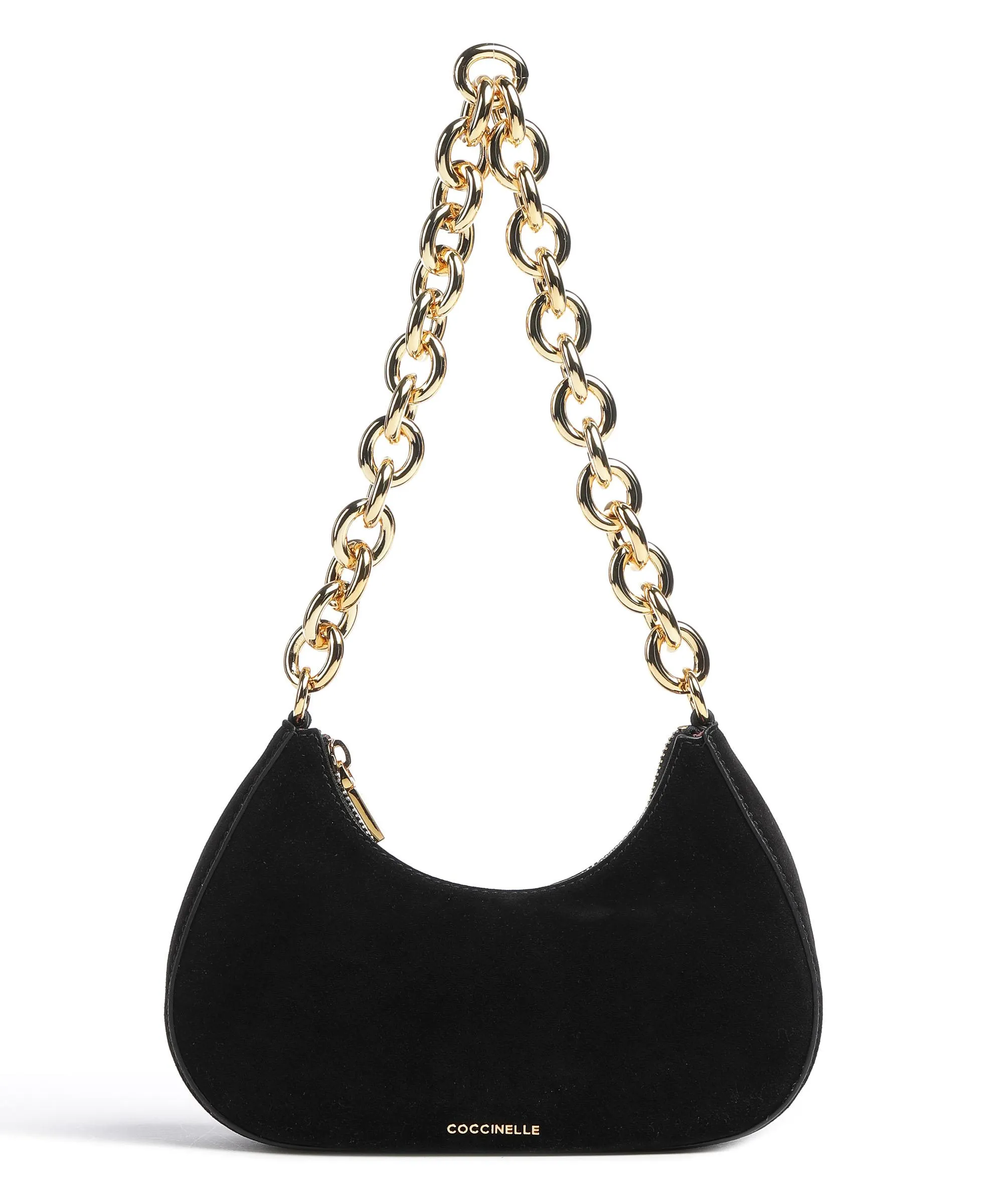  Coccinelle Carrie Chain Borsa a spalla pelle ruvida nero  