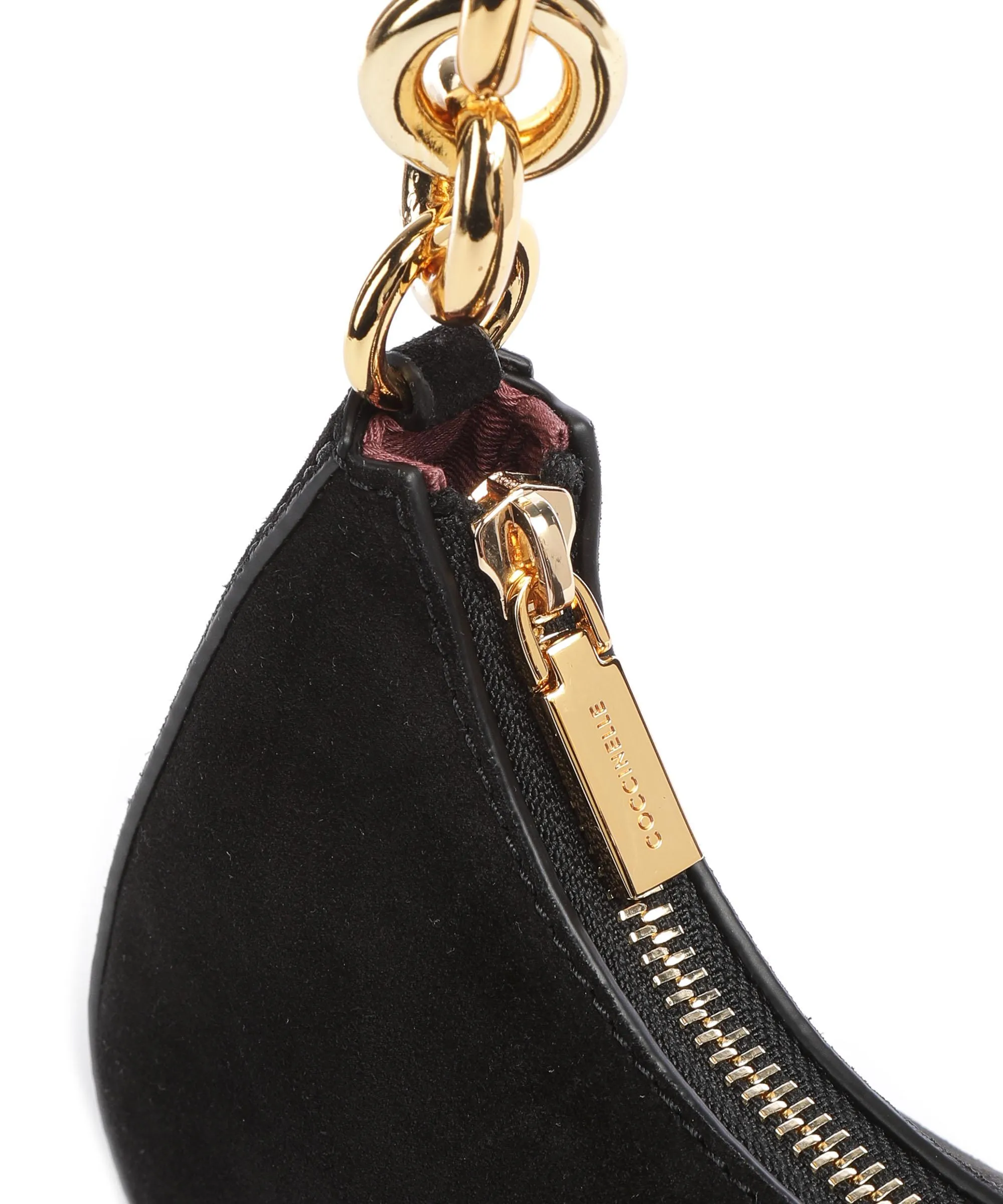  Coccinelle Carrie Chain Borsa a spalla pelle ruvida nero  