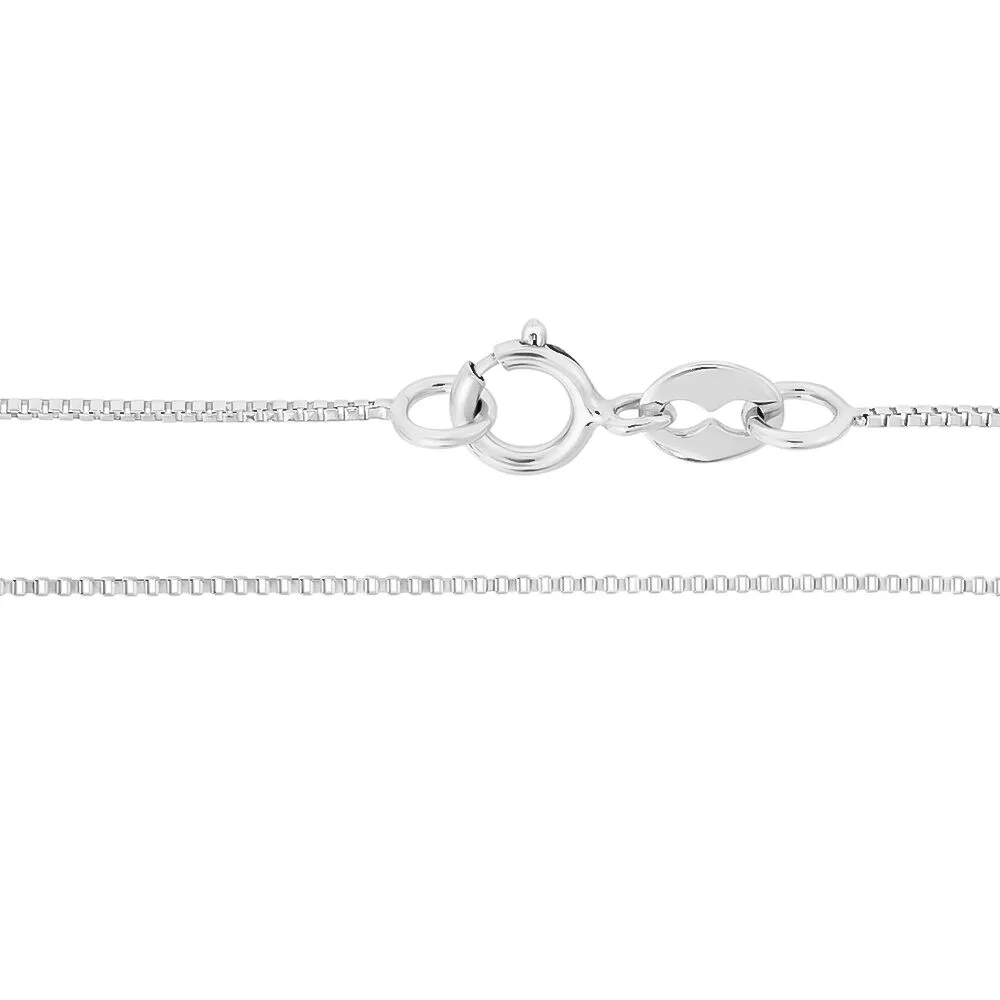 Collana Punto Luce Quadrato Claire Oro Bianco 375/1000 Maglia Veneziana Cubic Zirconia Bianco 40 + 2 cm 1412248