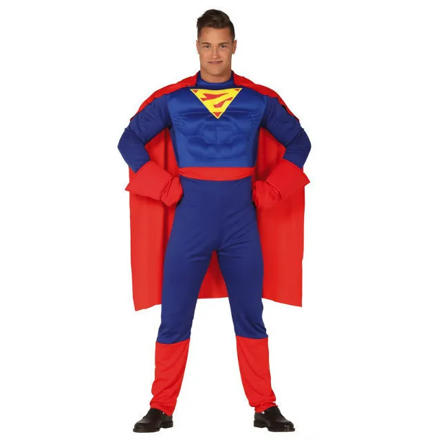 Costume da supereroe con mantello per uomo