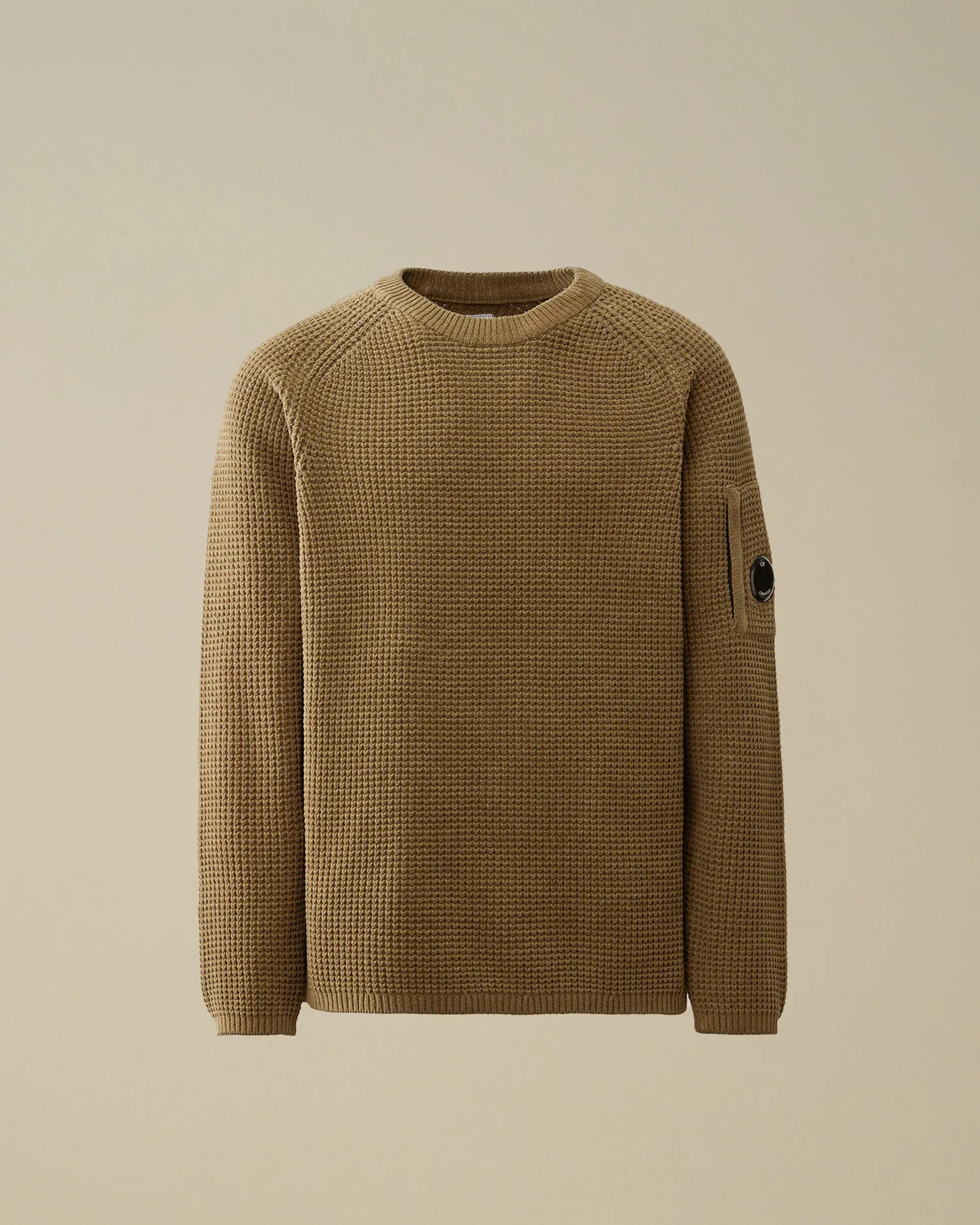 Cotton Chenille Crewneck Waffle Knit