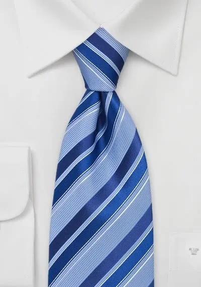 Cravatta righe azzurro blu regale
