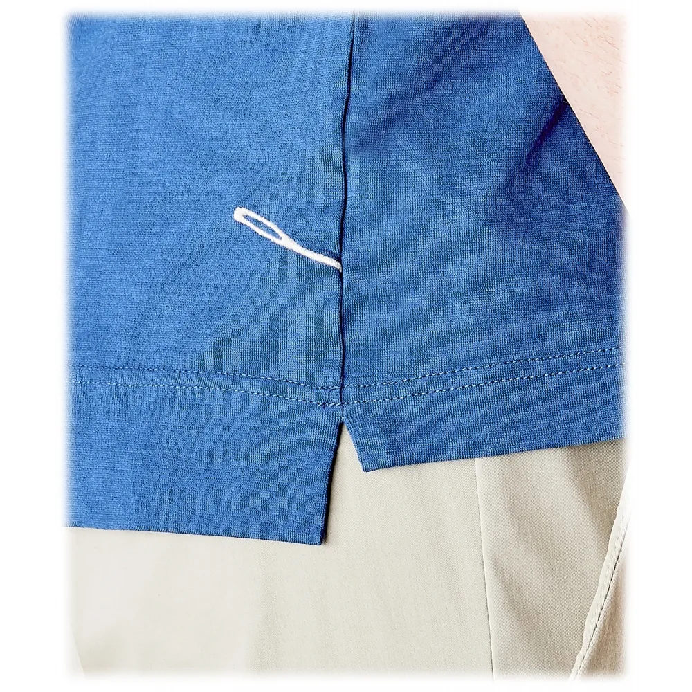 Cruna - T-Shirt Nizza - 573 - Blu Royal - Handmade in Italy - T-Shirt di Alta Qualità Luxury