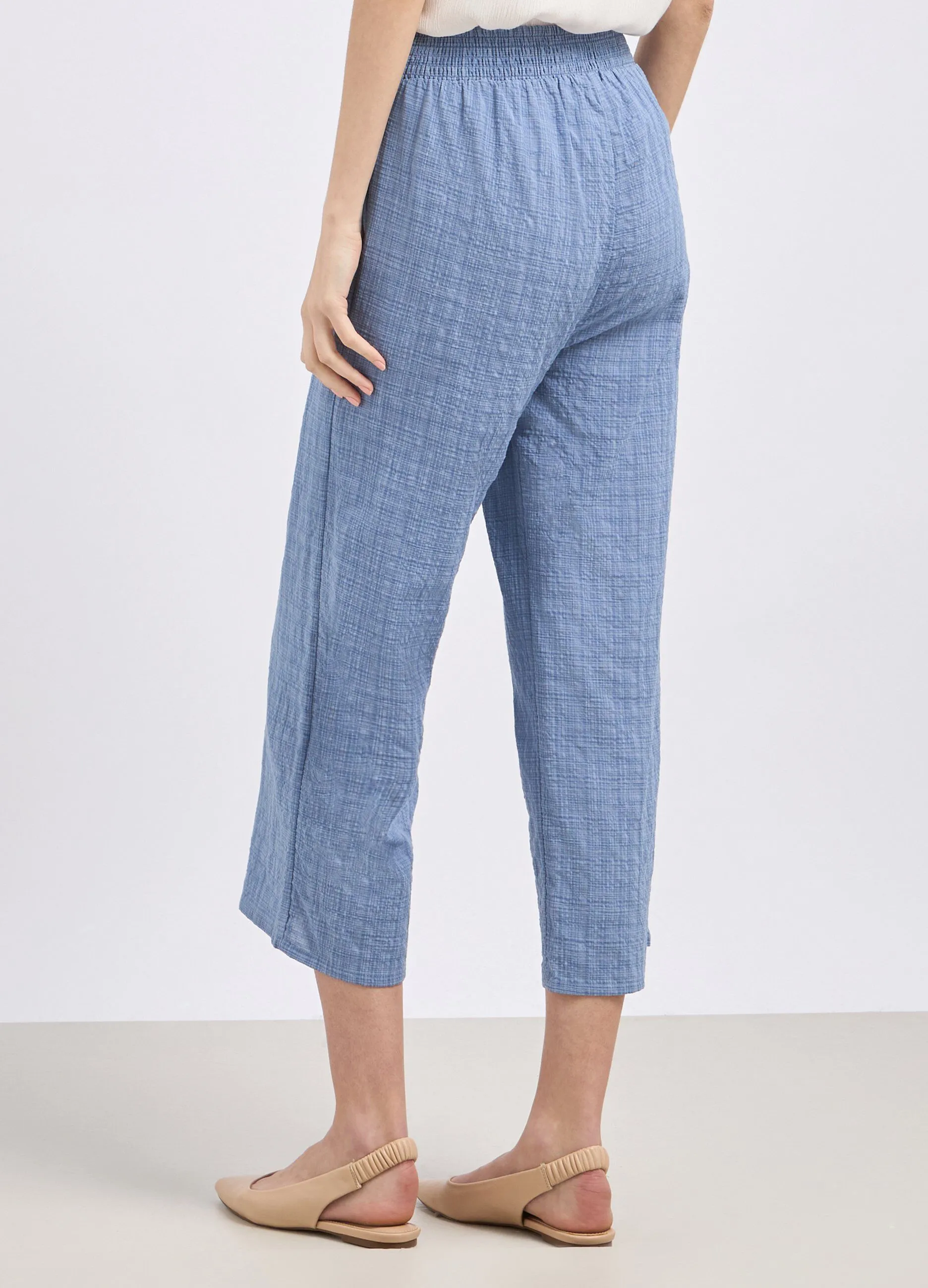 Culotte wide leg in cotone donna