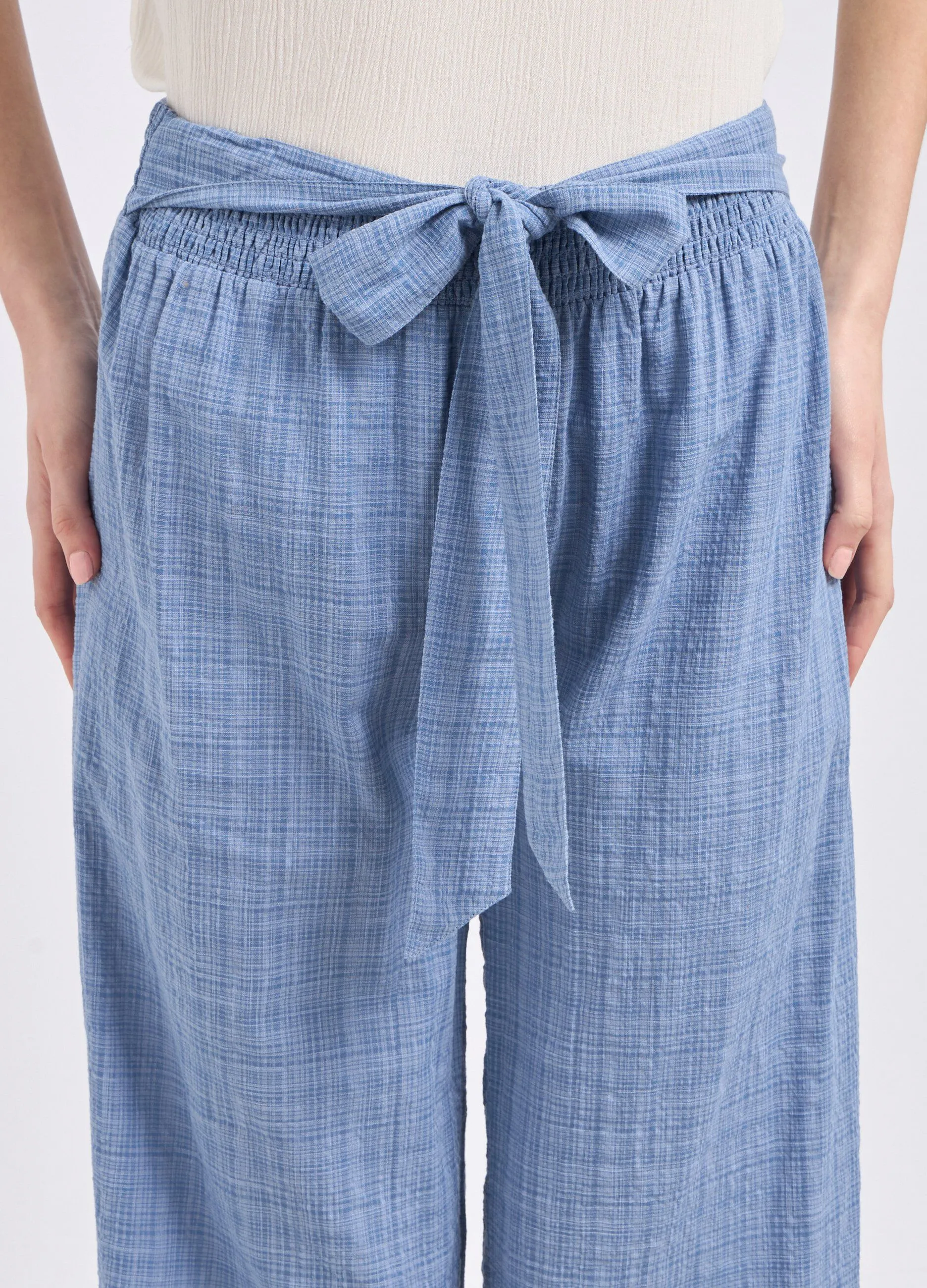 Culotte wide leg in cotone donna