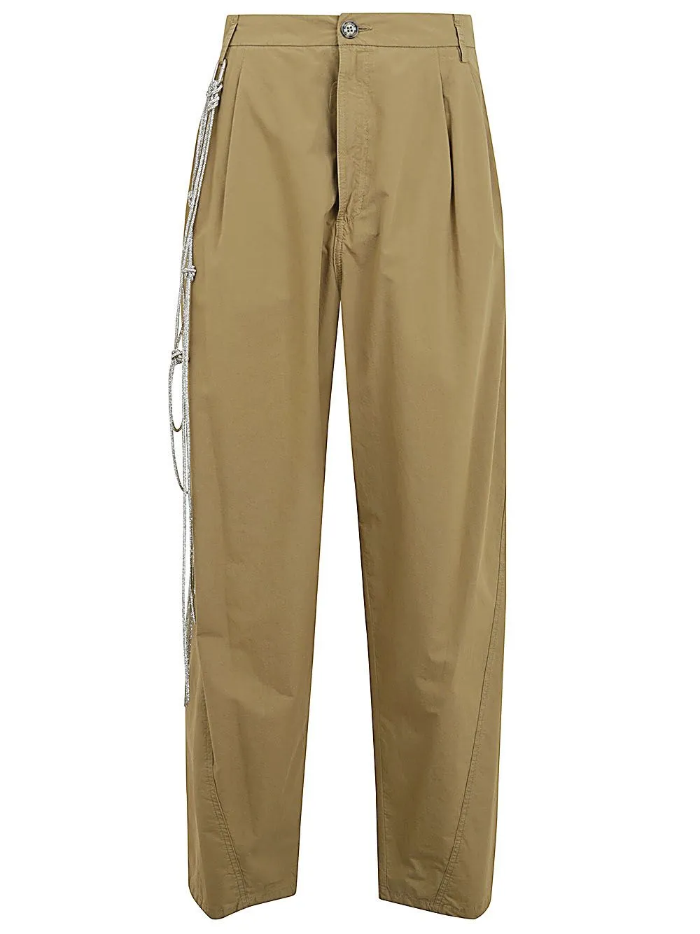 DARKPARK PHEBE CRYSTAL CHAIN ADORNED WIDE-LEG PANTS