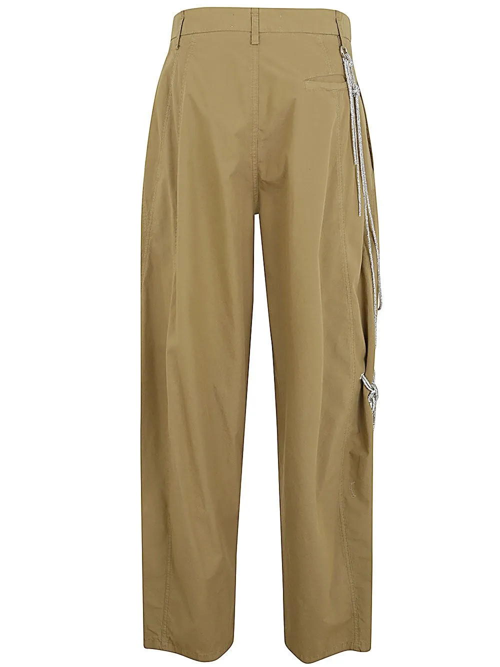 DARKPARK PHEBE CRYSTAL CHAIN ADORNED WIDE-LEG PANTS