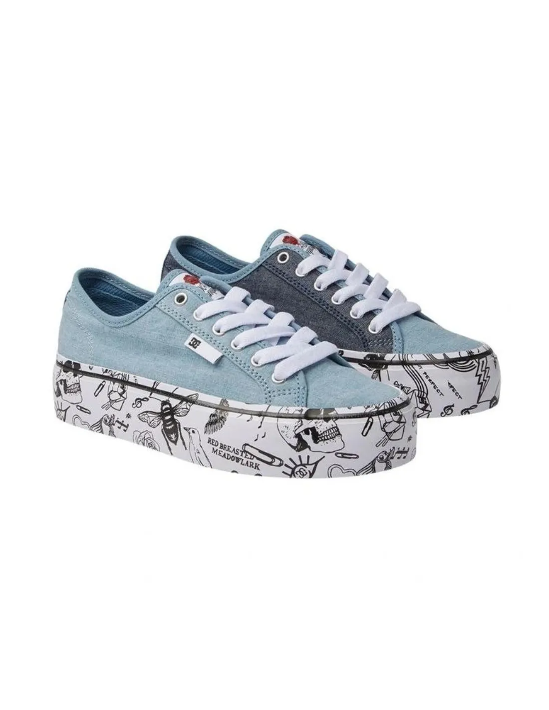 Dc Shoes Manual Platform Heather Dark Denim